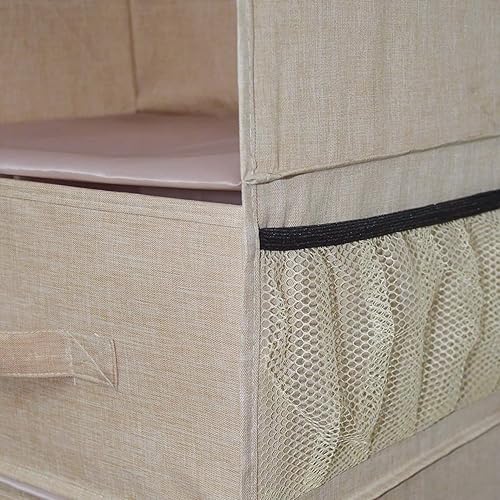 Miniatura 8 de Organizador y almacenamiento de armario colgante, organizador de ropa para armario, estantes colgantes anchos beige con cajones