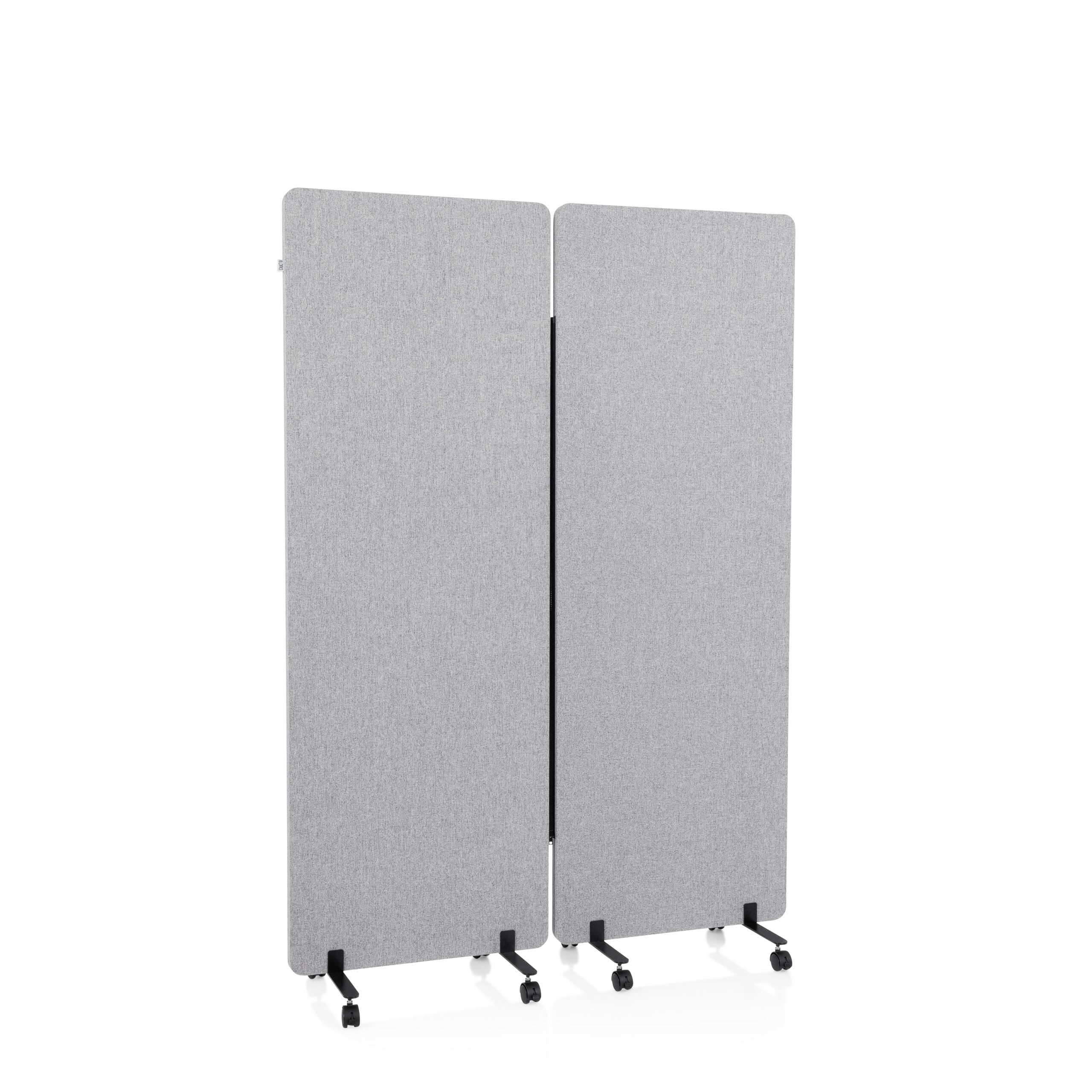 hjh OFFICE Mobile Akustik-Trennwand FLEXMIUT – 2er Set, Stoff Hellgrau