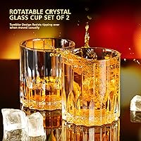 Vista 2 de Vasos de whisky, vaso de bourbon de 11 onzas, juego de 2 vasos de whisky, vasos de whisky, vasos de whisky, vasos de roca para bourbon, whisky