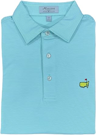 PETER MILLAR Masters Mens Performance Tech Micro Stripe Golf Shirt Polo - Green