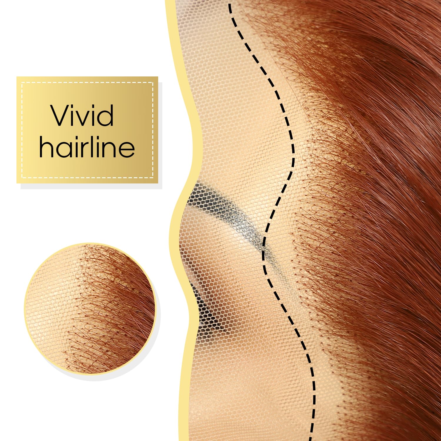 SOMIARIK Wear and Go Glueless Lace Front Wig 13×6 Copper Red Synthetic Natural Straight Hairline Hair Natural Hairline Daily Lace Front Wigs 26 Inch - Image 3