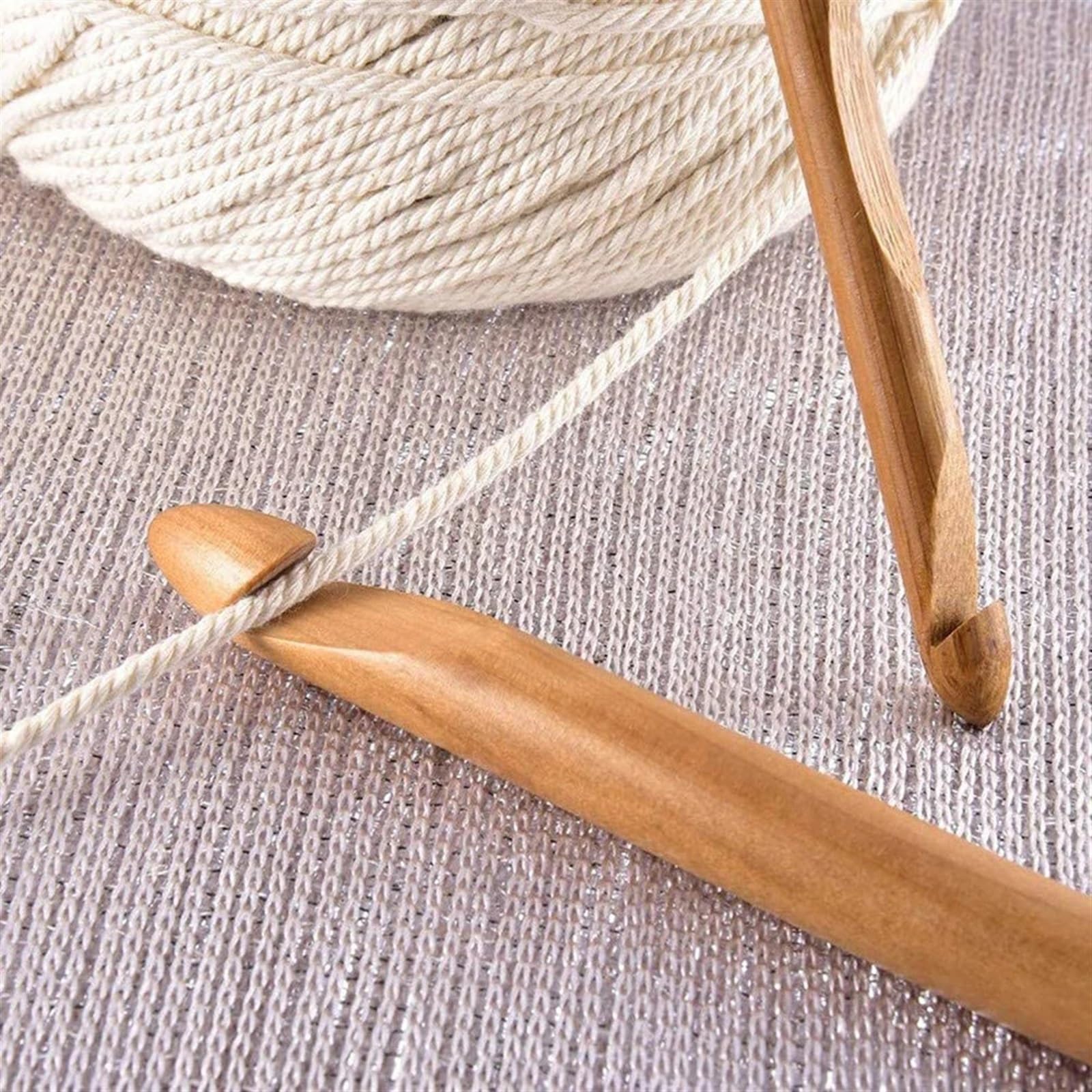 Uncinetti* Ferri da maglia, Set di uncinetti, 12 pezzi Manico in bambù Uncinetto lavorato a maglia Ferri da maglia artigianali Filati di tessitura 3-10mm for ferri da maglia fatti a mano Filati di tes