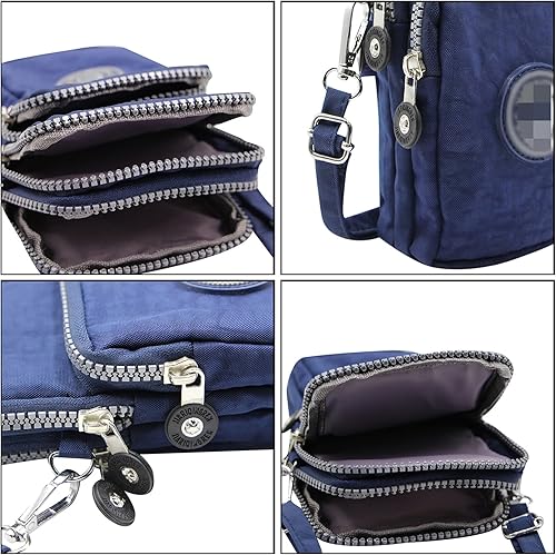 Miniatura 4 de ZGMYC Bolsa de 3 capas para teléfono celular, bolso de pulsera impermeable deportivo para el hombro, cartera