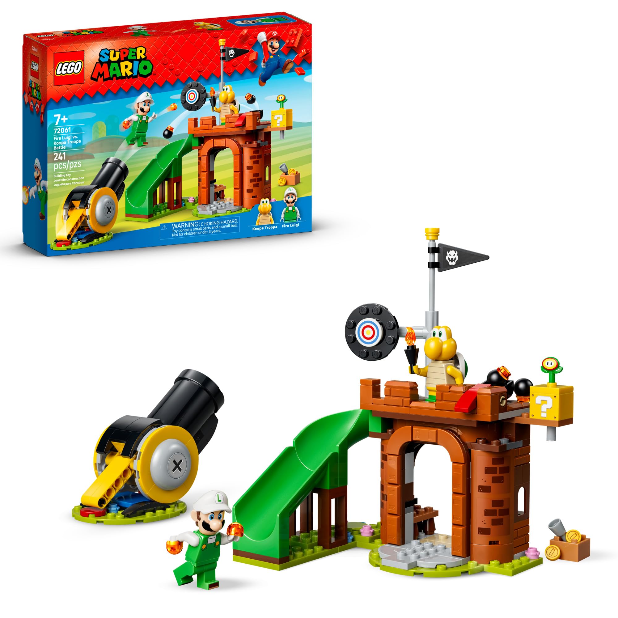 LEGO Super Mario Fire Luigi vs. Koopa Troopa Battle 72061 | Building Toy for Boys & Girls, Ages 7+, Gaming Playset for Pretend Play, 2 Super Mario Minifigures 241 pieces, Gift Idea