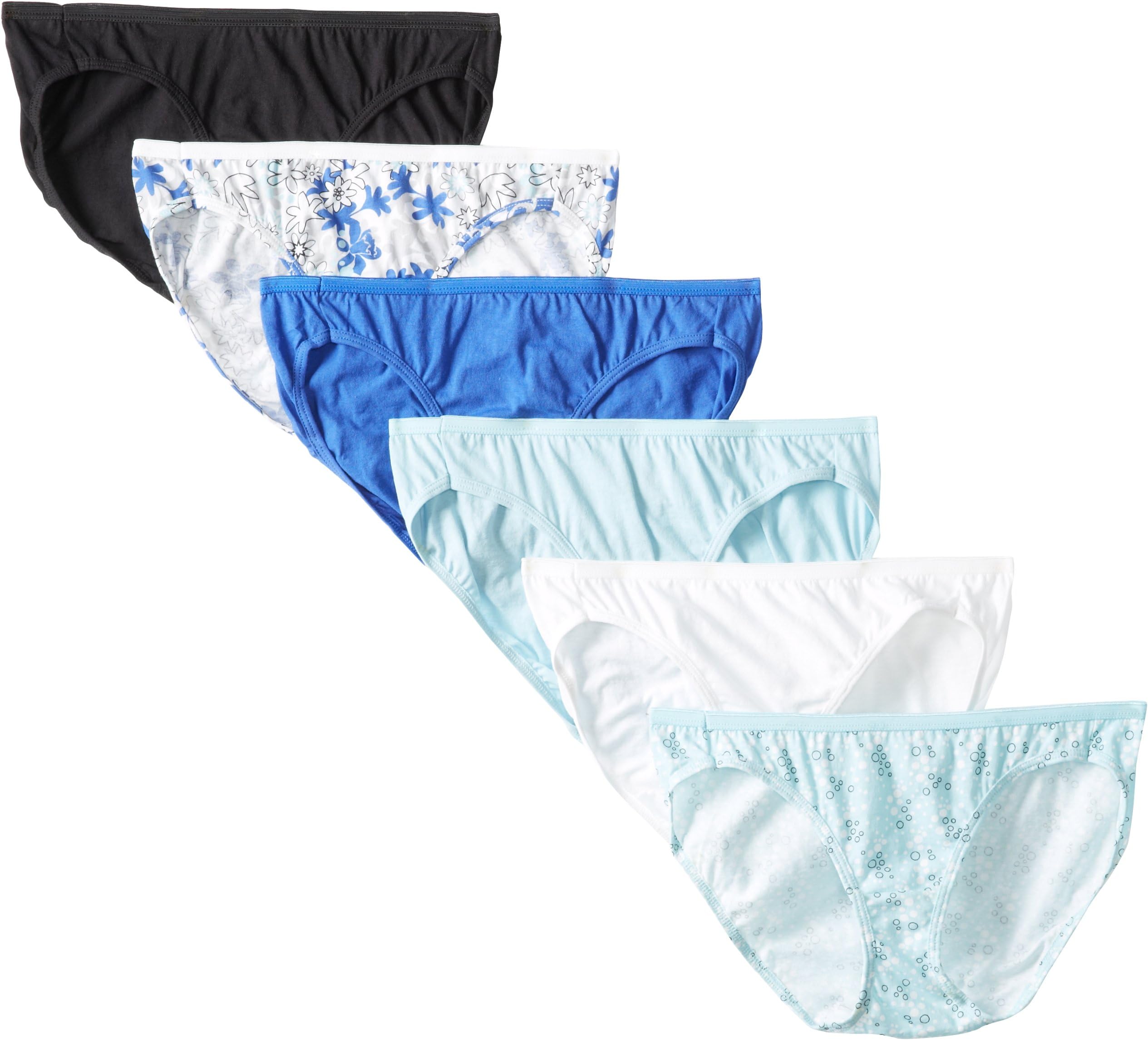 HanesLadies Cotton Bikini 6 Pack (PP42CA) -ASSORTED -6