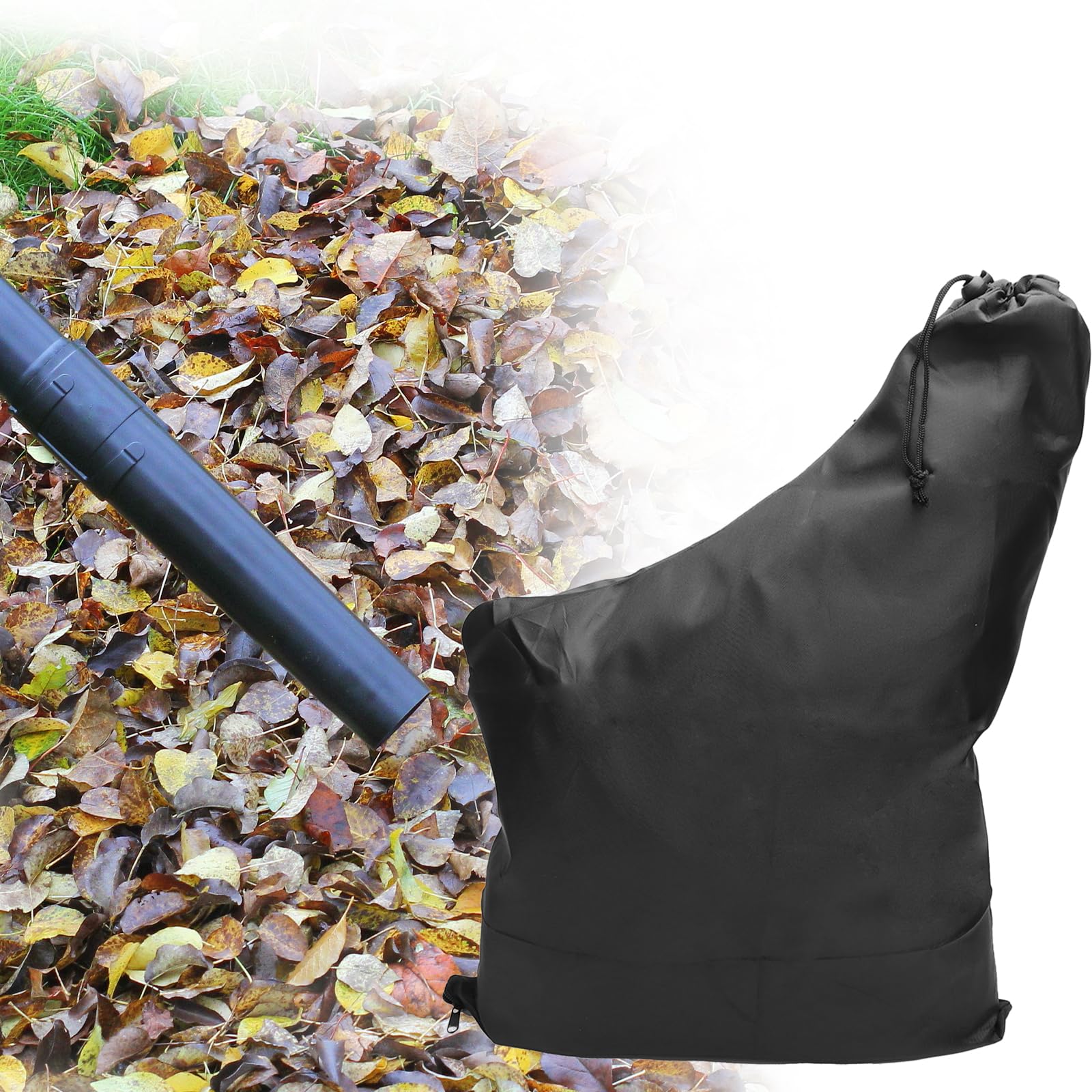 2Pcs Electric Leaf Collection Sack, Leaf Collection Bag, Garden Zip Bag, Black