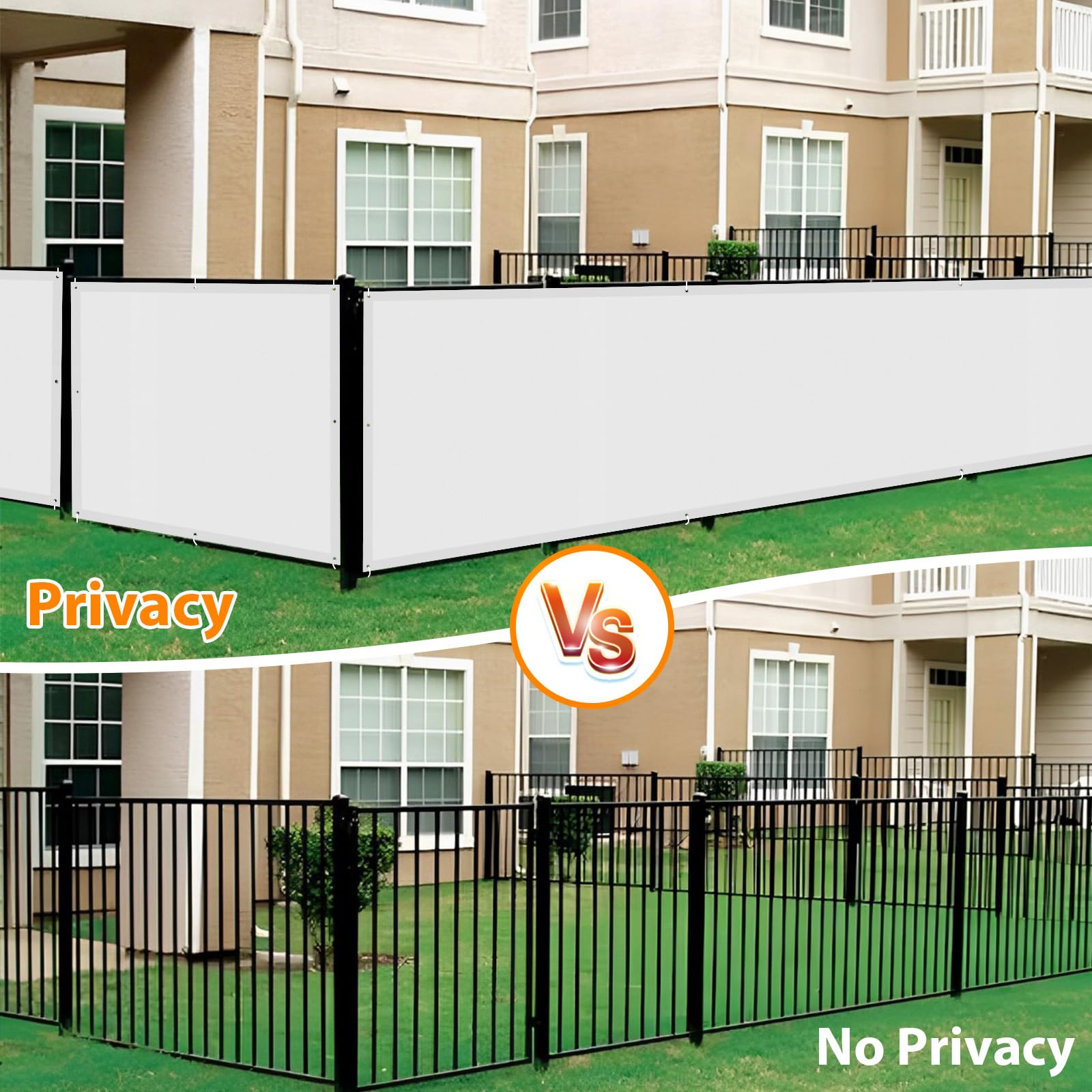 COOL AREA Frangivista Balcono Schermi Divisori e Protettivi per Balconi (PES) 90x500cm per Balcone da Giardino Esterno,White