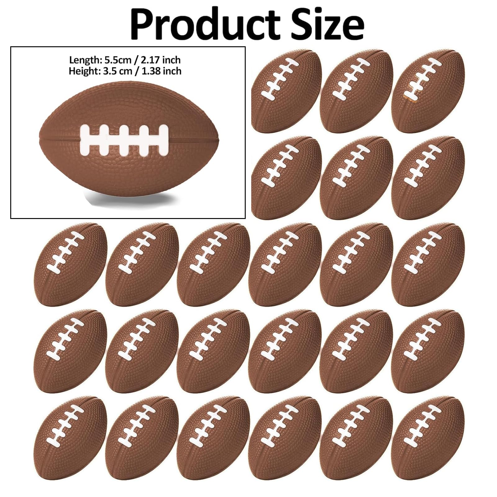 5-100 Stück Schaumstoffbälle,Mini Sportbälle,5.5cm Mini Rugby | FußballRugby Stressbälle,Stressabbau Spielzeug,RugbyStressbälle für Kinder und Erwachsene-Party-Zubehör,Squeeze Toys