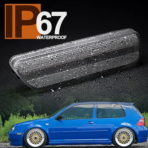 Miniatura 7 de Luces LED de marcador lateral de repuesto para V'W MK4 Jetta GTI Golf 1999-2006, ámbar LED parachoques delantero marcador lateral kit de luz de