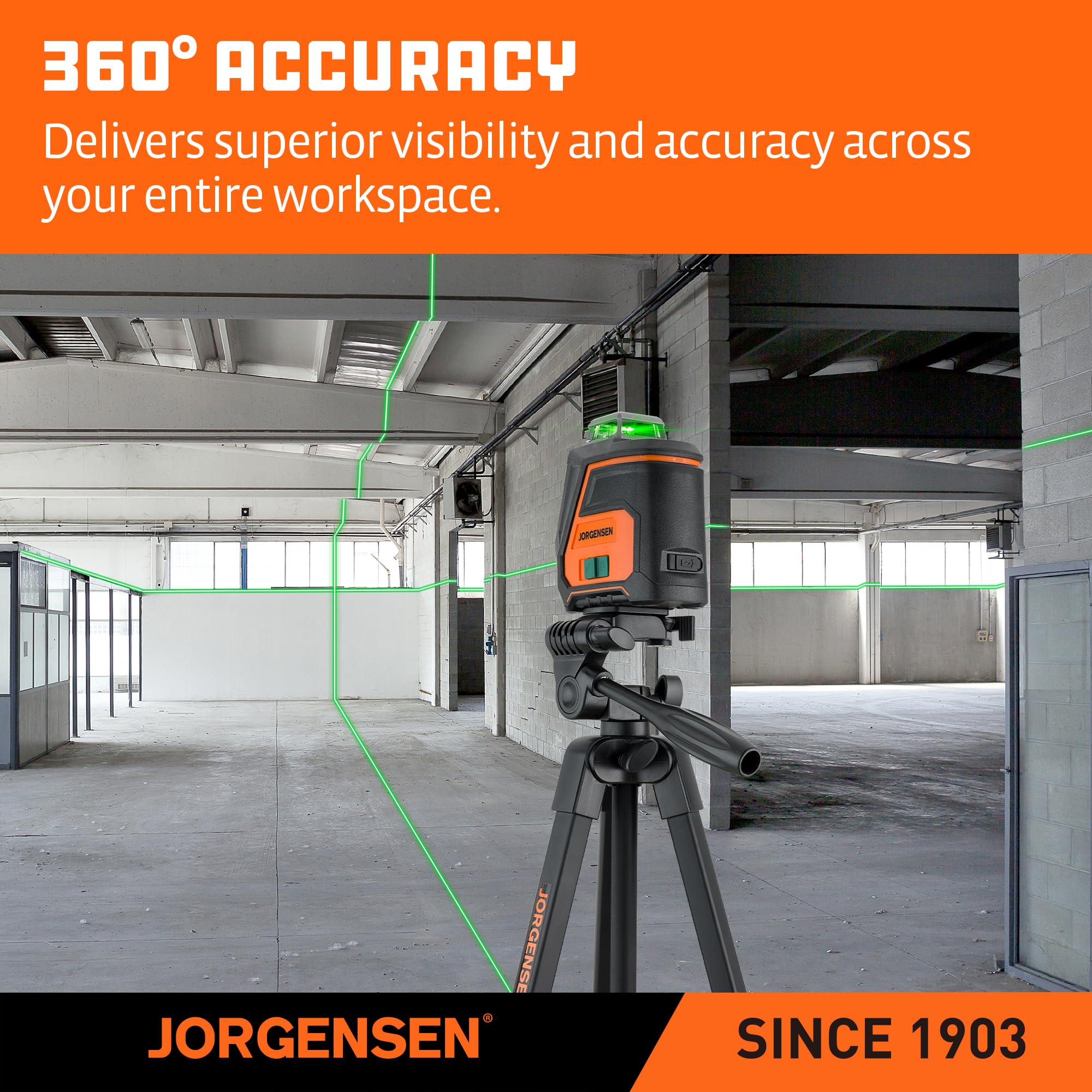 Jorgensen 360° Laser Level - 100FT Rechargeable -5