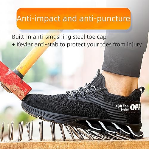Miniatura 4 de Steel Toe Shoes for Men Women Indestructible Work Shoes Lightweight Puncture Proof Comfortable Water Resistant Safety Sneakers Slip-Resistant