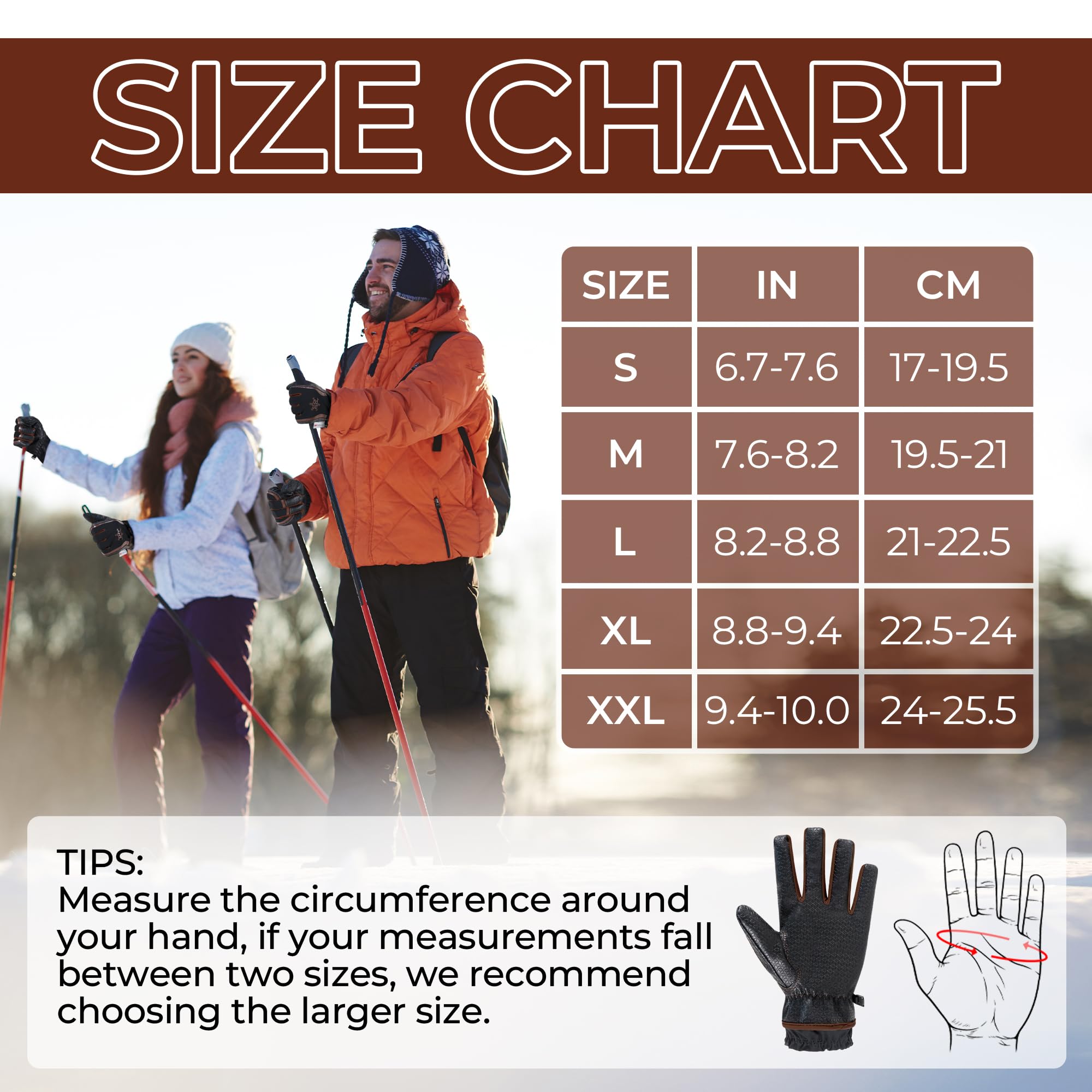 HANDLANDY Isolierte Winterhandschuhe für Herren und Damen, wasserdicht, 3M Thinsulate Touchscreen Outdoor Arbeit Schnee Ski Handschuhe
