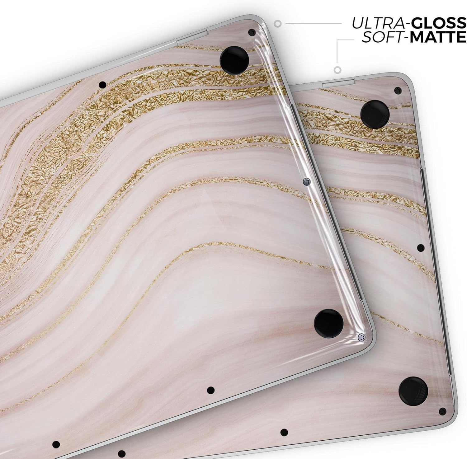 DesignSkinz - Vivid Agate Vein Slice Foiled V11 - Full-Body Wrap Protective Decal Skin Kit Compatible with MacBook 16" Pro M1 (A2485)
