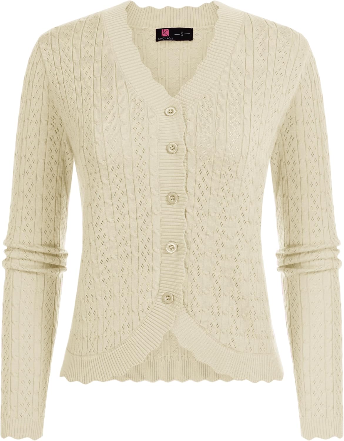 KANCY KOLE Womens Cropped Cardigan Sweaters, Lightweight Crochet Button Up Cardigan, Spring Summer Outfits 2026 - Image 4