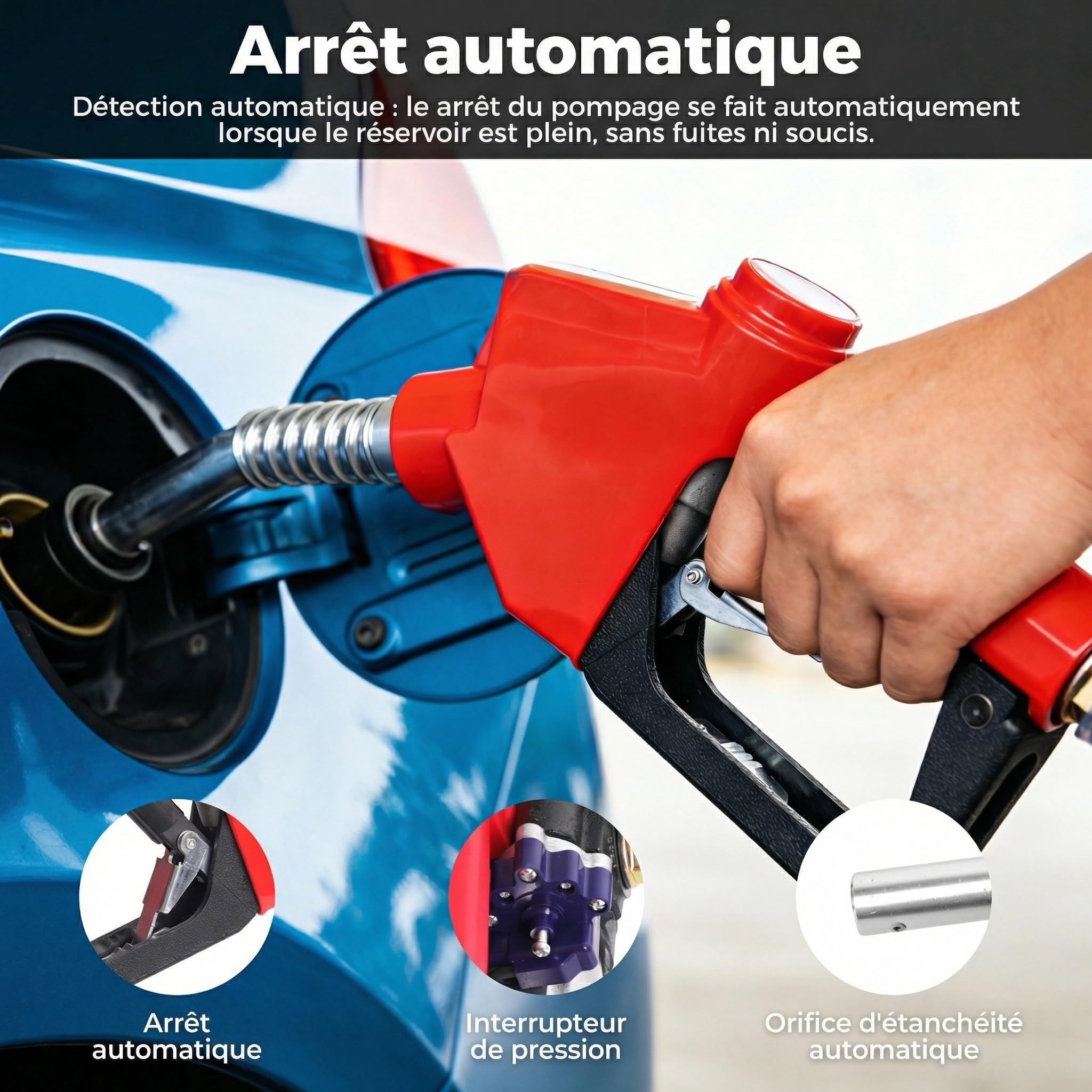 Bostar Pompe de Transfert Gasoil 21V (Compatible Makita), 45L/min Pompe à Fioul Auto-amorçante (5m) & Élévation 10m, Kit Pistolet Automatique & 5 Palettes de Rechange, pour Tracteur (GNR) & Chauffage