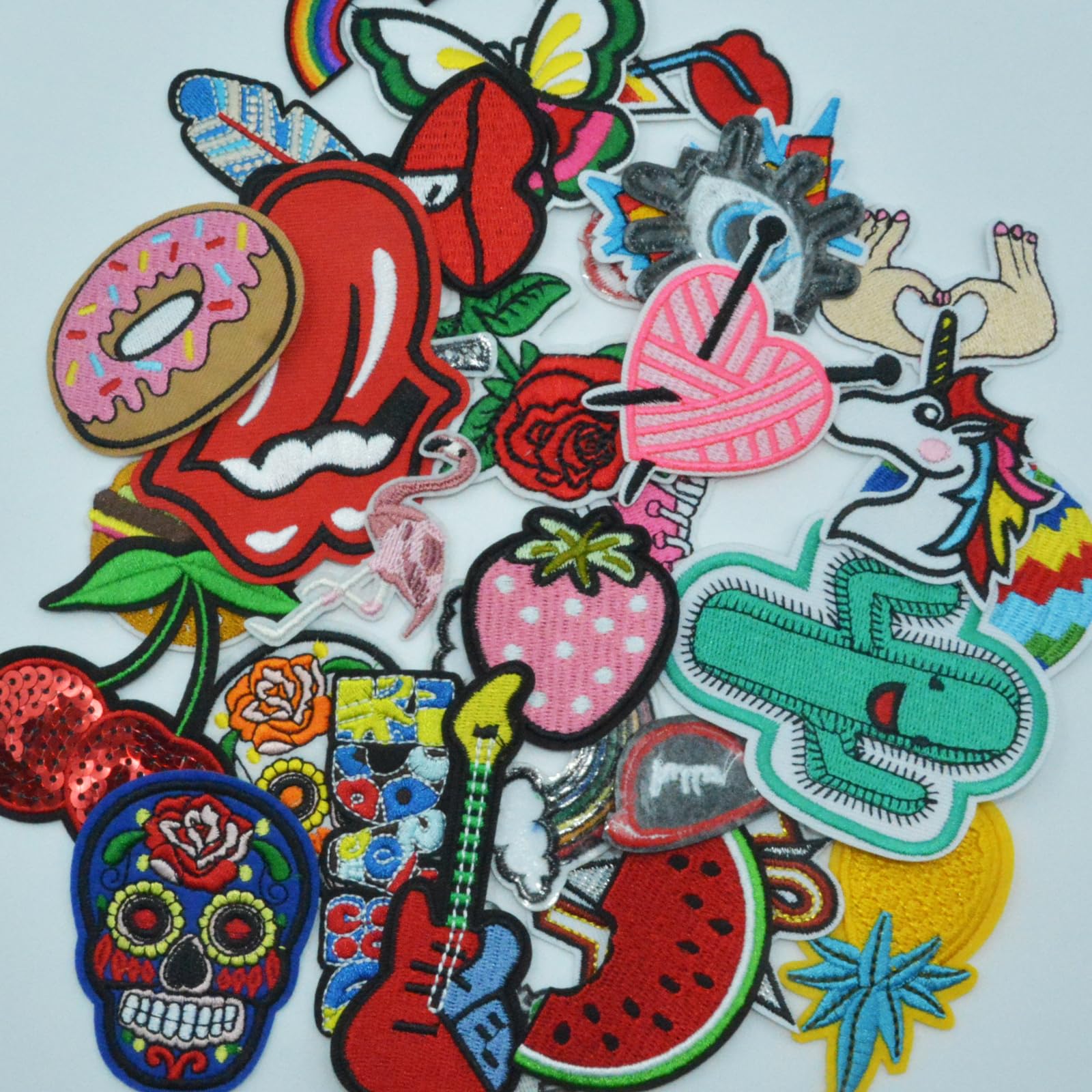 43 Toppe Termoadesive Ricamate - Motivi Divertenti, Per Jeans E Magliette, Fai Da Te - Foto 10