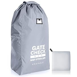 Bramble 45 Large Gate Check Stroller Bag for Airplane - Universal Fit, Drawstring Closure, ID, Padded Adjustable Strap - Baby Buggy Stroller Travel Bag for Airplane Travel