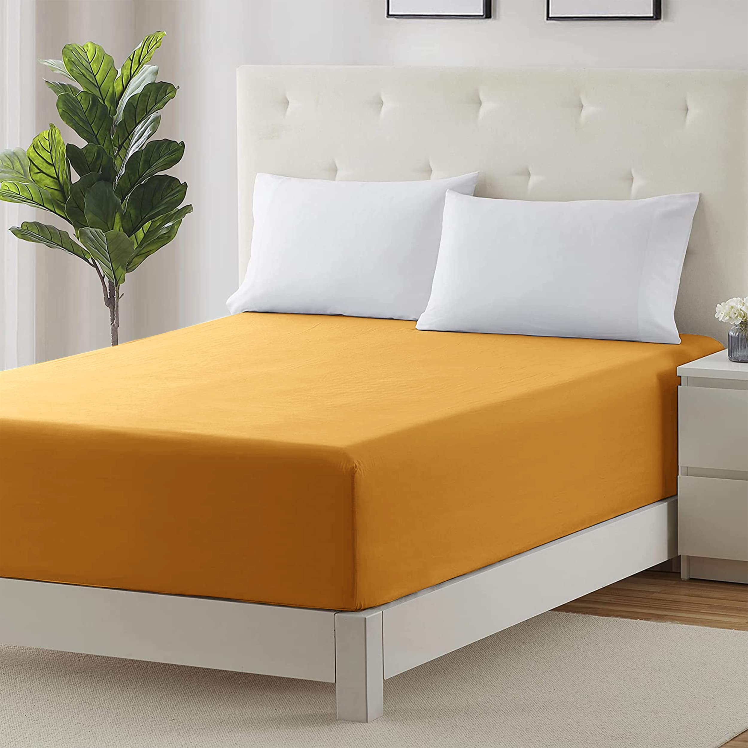 Moonlight Bedding King Size Fitted Sheets 40 Cm Extra Deep Pocket Grey Bed Sheets 16 inch Ultra Soft Bottom Sheet Brushed Microfiber Breathable Shrinkage and Fade Resistant — view 58
