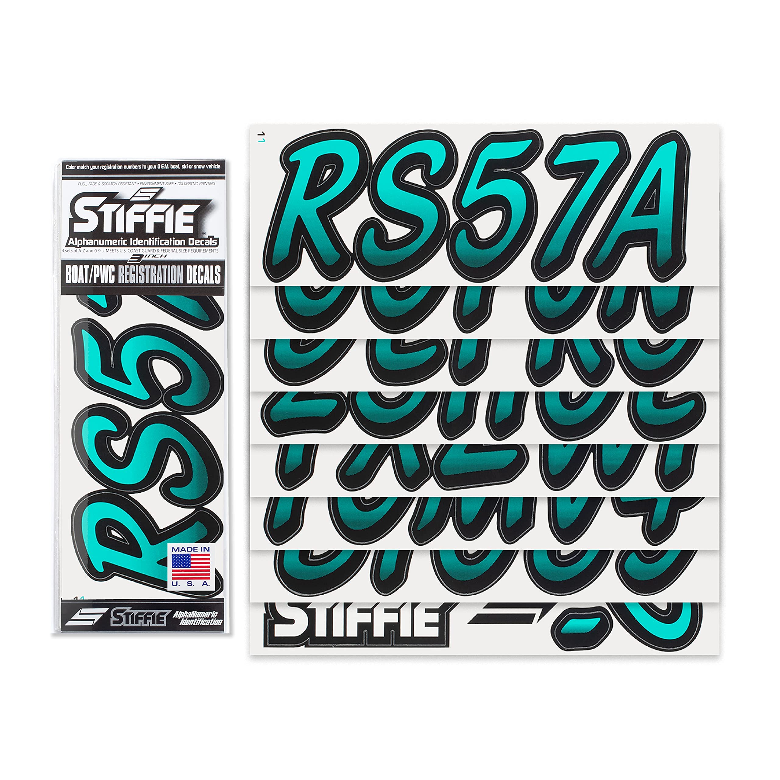 STIFFIE Whipline WL45 Boat PWC Numbers Decal Registration SEA-DOO PURPLE BLACK - Foto 5