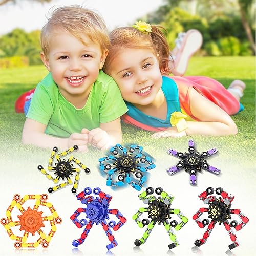 Miniatura 17 de Fidget Spinners transformables, 3 juguetes sensoriales divertidos para adultos, cadena deformable, robot, spinner, juguete giroscopio para aliviar 3