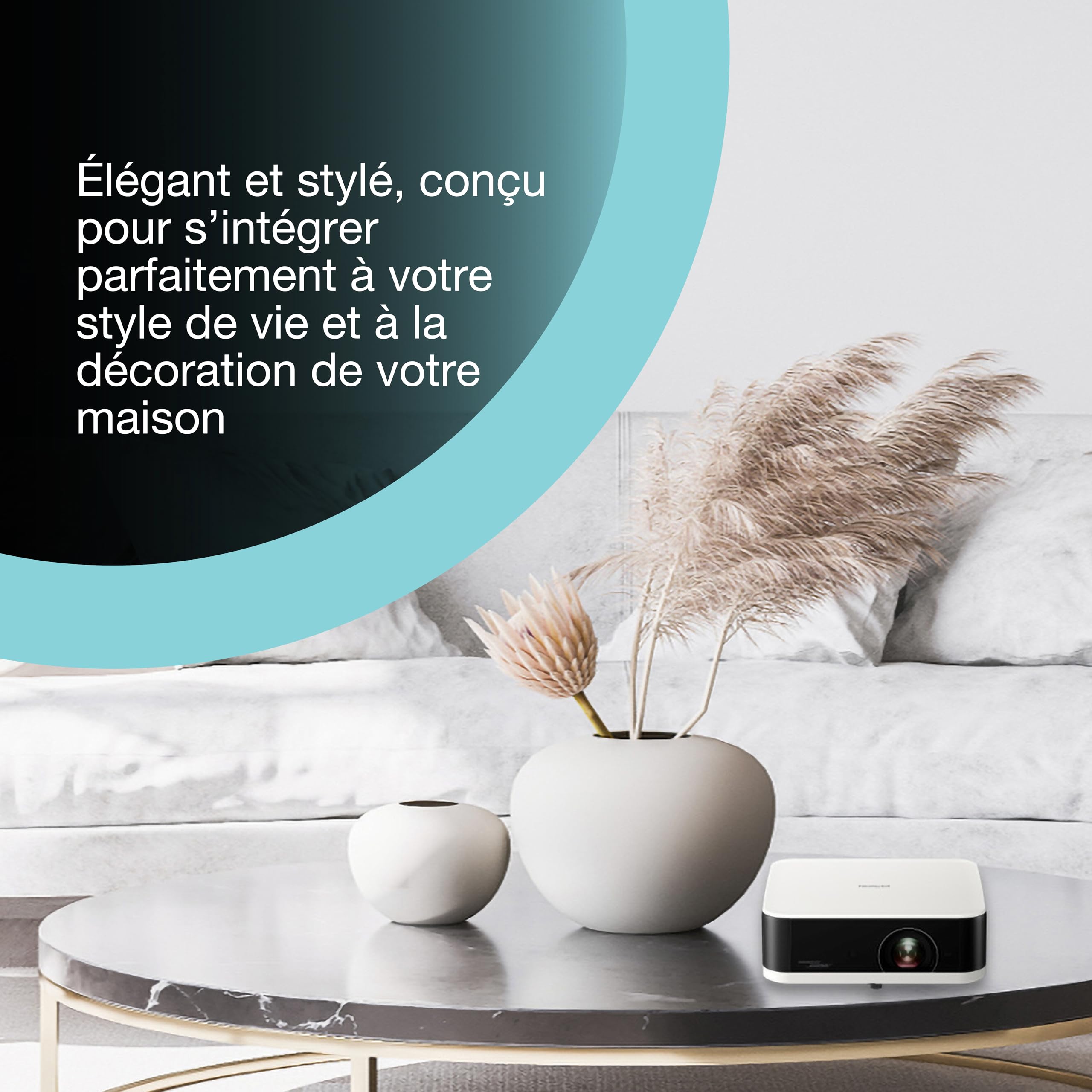 Epson Lifestudio Pop EF-61W | Projecteur TV Intelligente Portable, HD intégrale 1080p | Sound by Bose | 700 lumens | 3LCD x RGB-LED | Google TV | Config. aisée | Écran 150 po | Garantie 5 Ans | Blanc