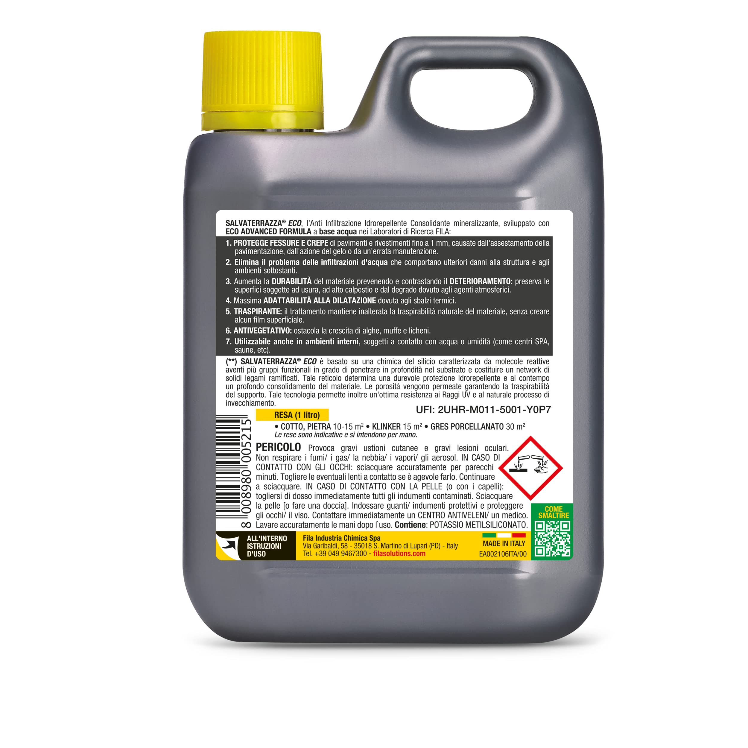 FILA Surface Care Solutions, Protège-terrasse® ECO, impermeabilizante transparente para terrazas a base de agua, transpirable, 1 l