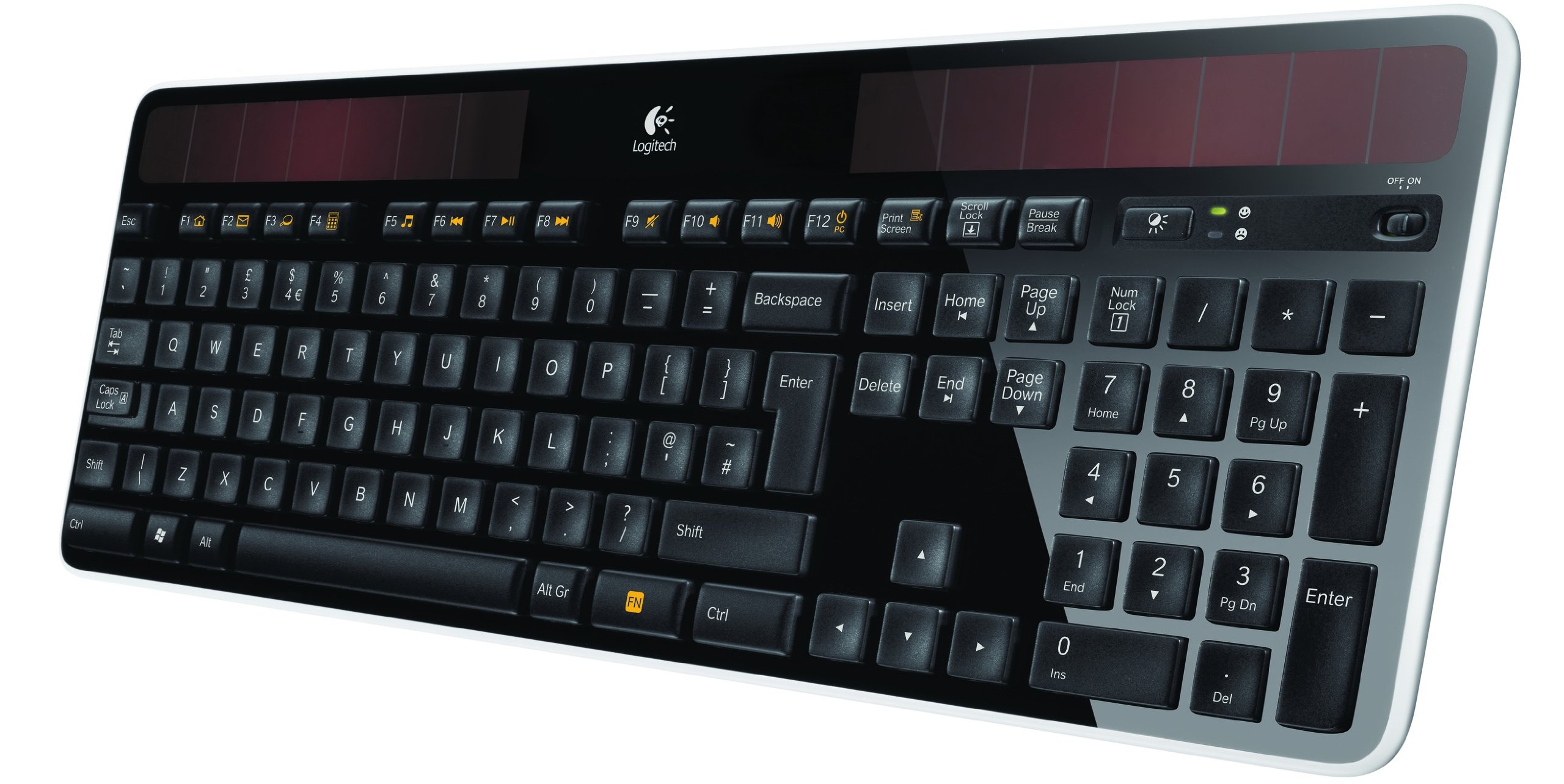 Logitech K750 Kabellose Solar Tastatur, 2,4 GHz, USB-Unifying-Empfänger, AZERTY, Schwarz