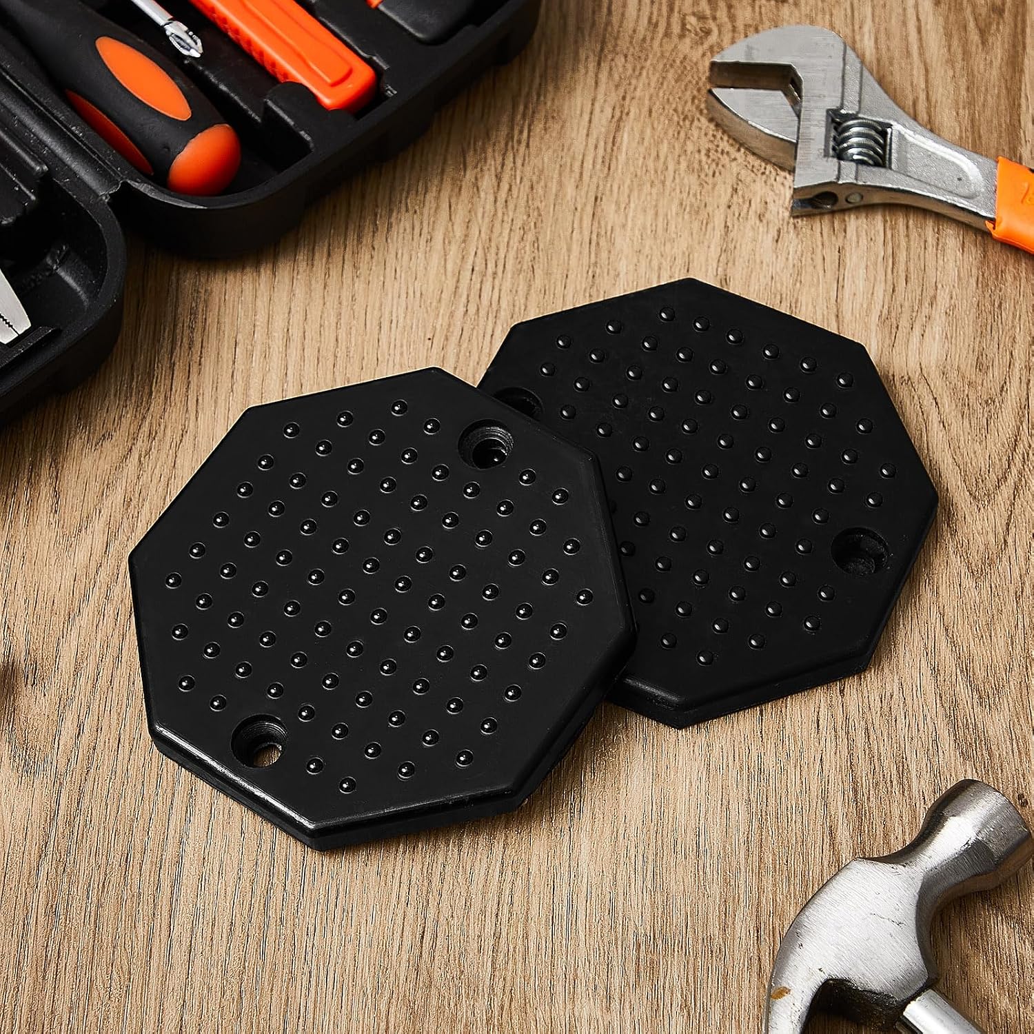 4 Pack Universal Octagon Heavy Duty Rubber Lifting Arm Pads Car Lift Accessories for Auto Lift Hoist Spareparts, Floor Jack Rubber Pad, 115 x 10mm(4.53'' x 0.39'')