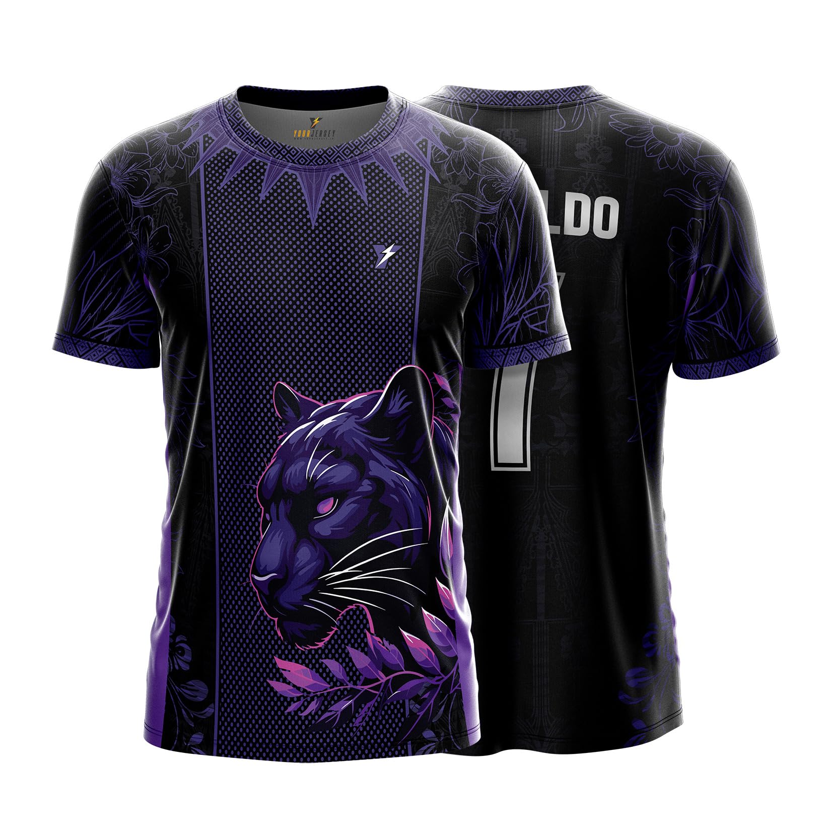 Black Panther (Black & Purple) Sports Jersey – Custom Name & Number | Kids, Men, Women Sizes 2Y to 4XL | Football, Cricket, E-Sports Jersey | Breathable Fabric-image-19