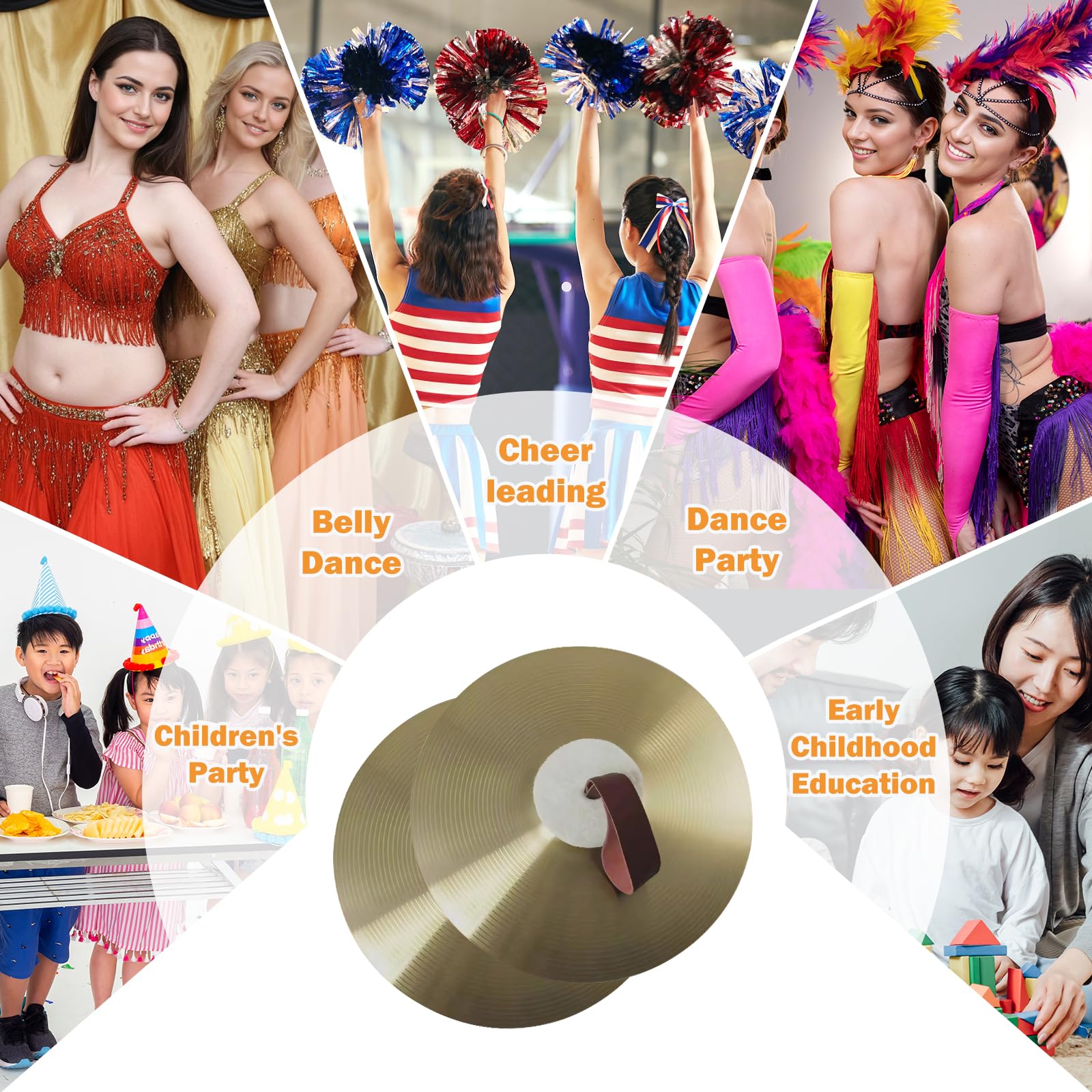 Crash Cymbales à main traditionnelles en alliage 25,4 cm