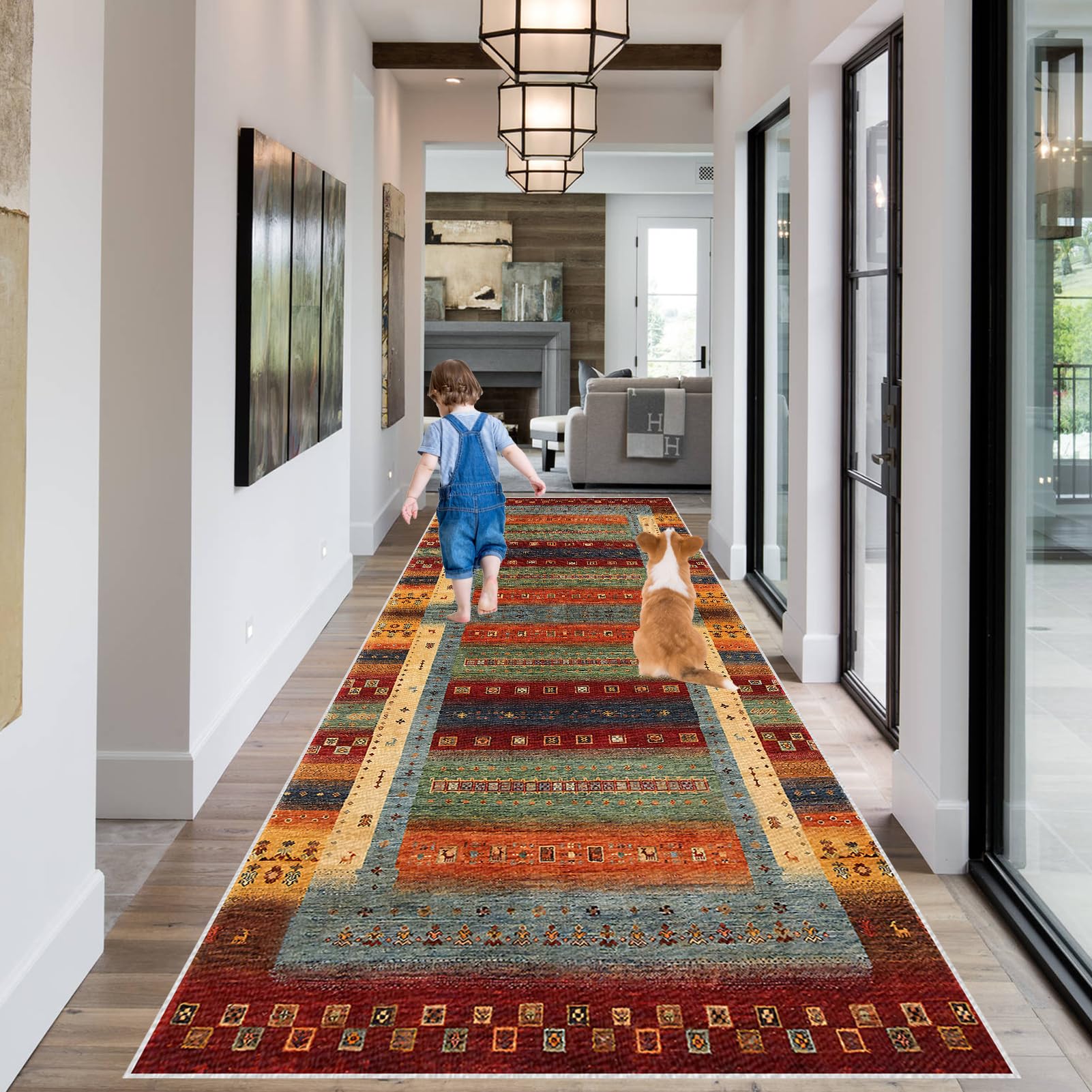 RxueSug Carpet Runners for Hallways Non Slip Carpet Runner Washable Kitchen Runner Mat Heavy Duty Runner Rugs for Hallway Absorbent Carpet Floor Mat Hallway Runner Rug Entryway Runner Rug 60 x 130 cm — image 1