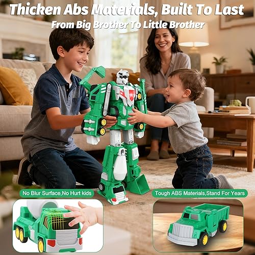 Miniatura 5 de Laradola - Robot transformador para niños de 3 a 8 años, juguete de construcción STEM, 5 en 1, regalo de cumpleaños y Navidad para niños y niñas