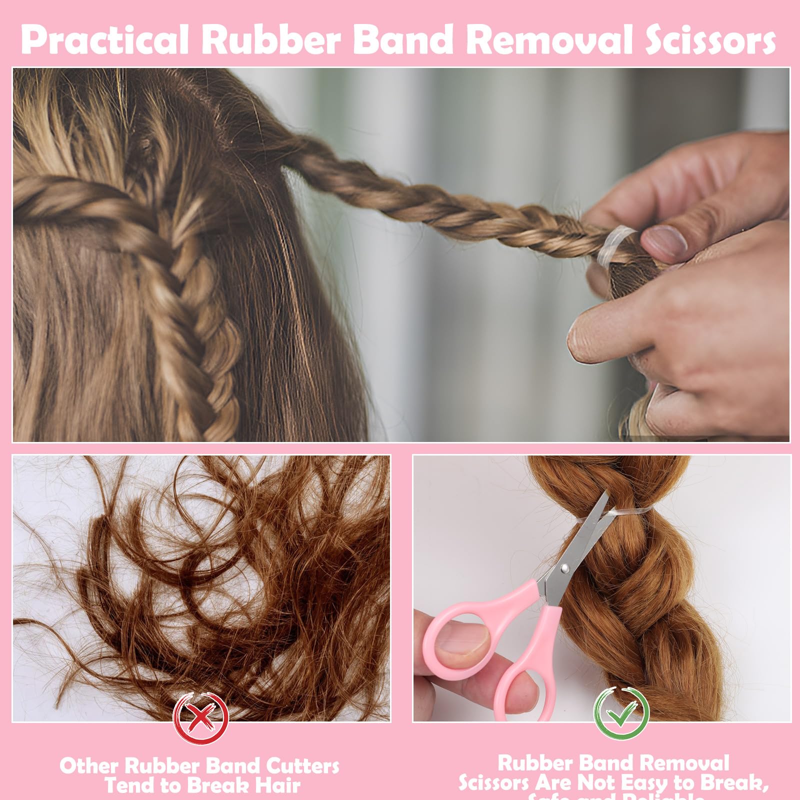 Juego de 2200 lazos elásticos transparentes para el cabello con 18 herramientas para peinar el cabello, mini bandas elásticas transparentes para el cabello, tijeras para cortar el pelo, accesorios