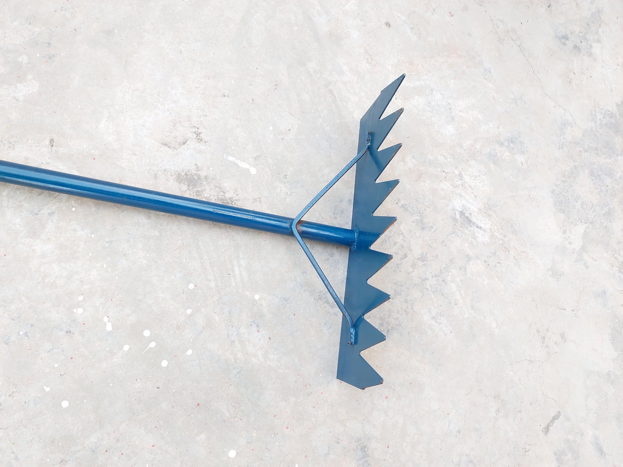 Shree Somgiri Heavy Duty Iron Garden Rake with 4 FT Long Iron Handle Wide Sharp Iron Teeth -14 inch for Efficient Lawn & Yard Clean-up Multi-Purpose Garden Tool for Soil Leveling, Leaf Raking - Image 8 thumbnail