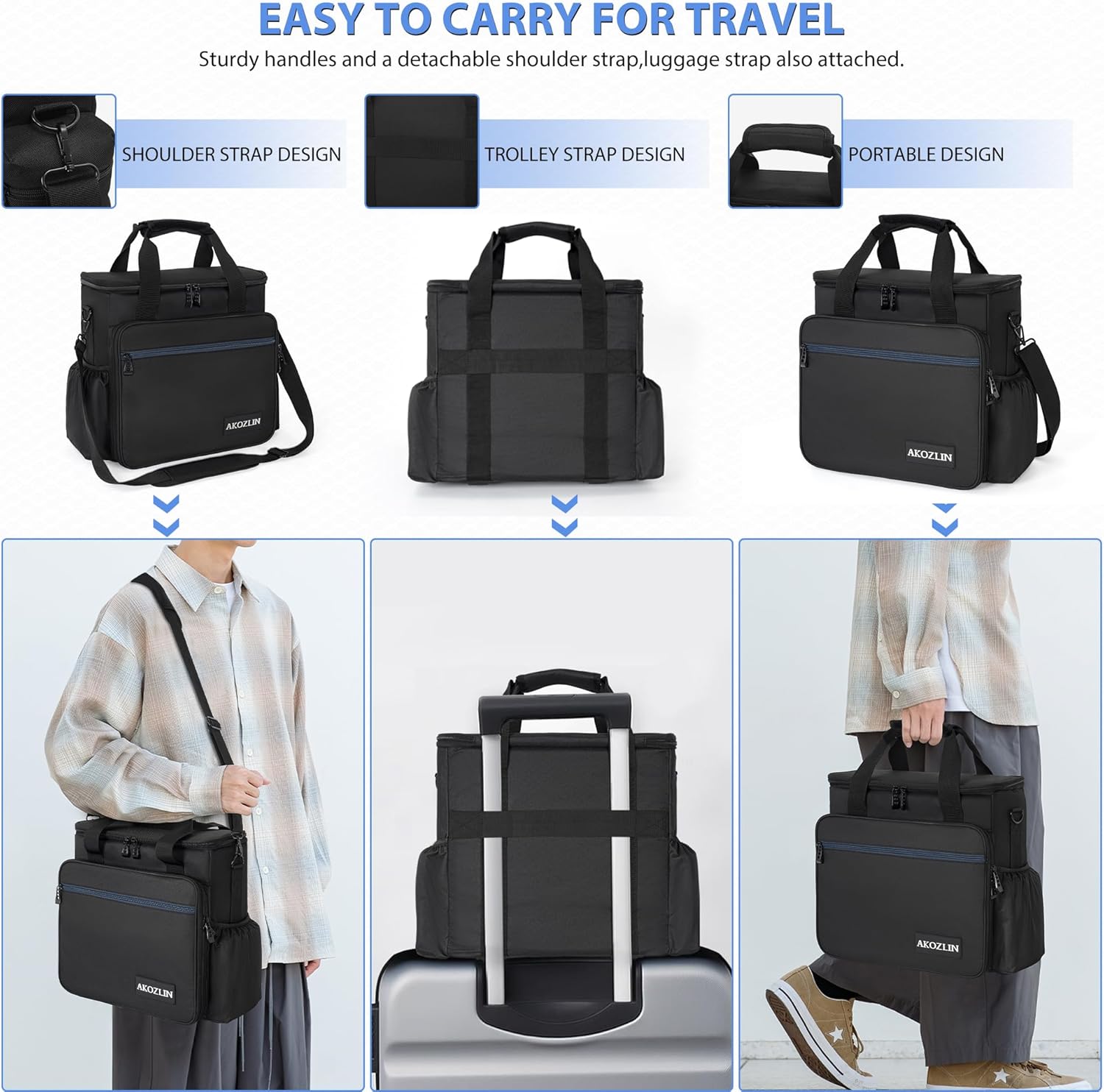 AKOZLIN Padded Mixer Gig Bag DJ Controller Travel Shoulder Bag Case 13"X13"X5.5"Fit For MG06, AG03, MG10X, Mix8, ProFX8 and More Equipment