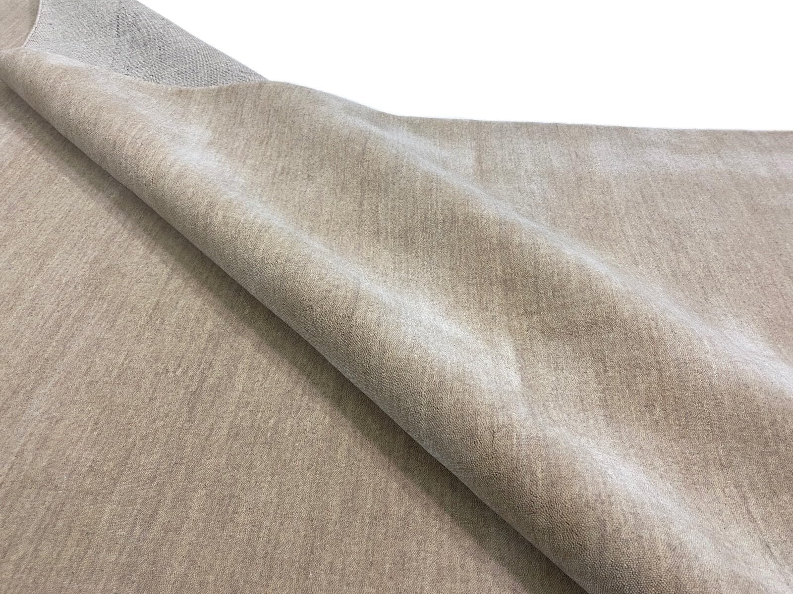 Gabbeh Tapis beige 100 % laine unie tissé à la main G84