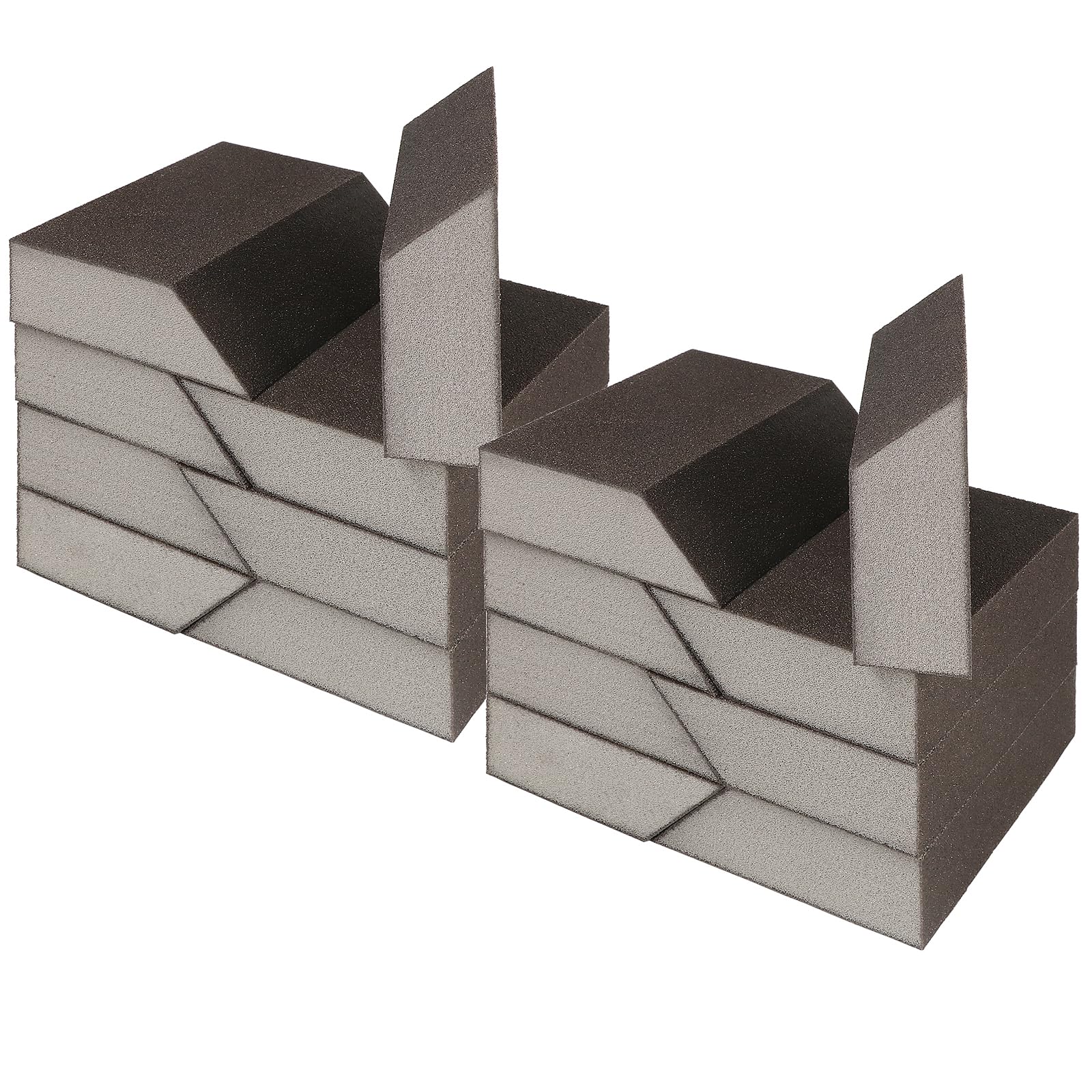 120 Grit Angled Sanding Blocks, Jamiikury Fine Sponge Sand Block Washable and Reusable, Wet & Dry Sandpaper Block for Wood Metal Drywall and Furniture Paint - Pack of 16