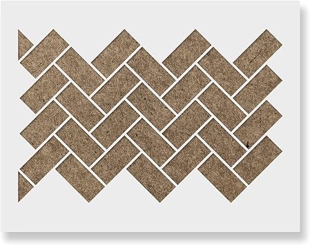 Basic Brick Angle Pattern Wall Stencil - Decorate Your Home for Less - Use This Large Wall Stencil to Add A Designer Touch to Your Room!