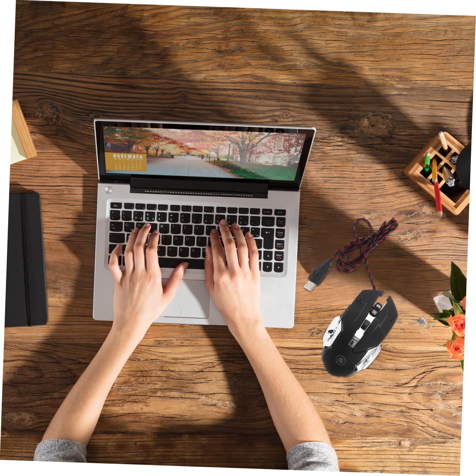 8 Szt. Ergonomiczna Mysz Gamingowa z Przewodem USB Przełącznik Dpi Podświetlenie Rgb Antypoślizgowa i Trwała dla Komputerów Stacjonarnych i Biurowych Uniwersalna dla Graczy i
