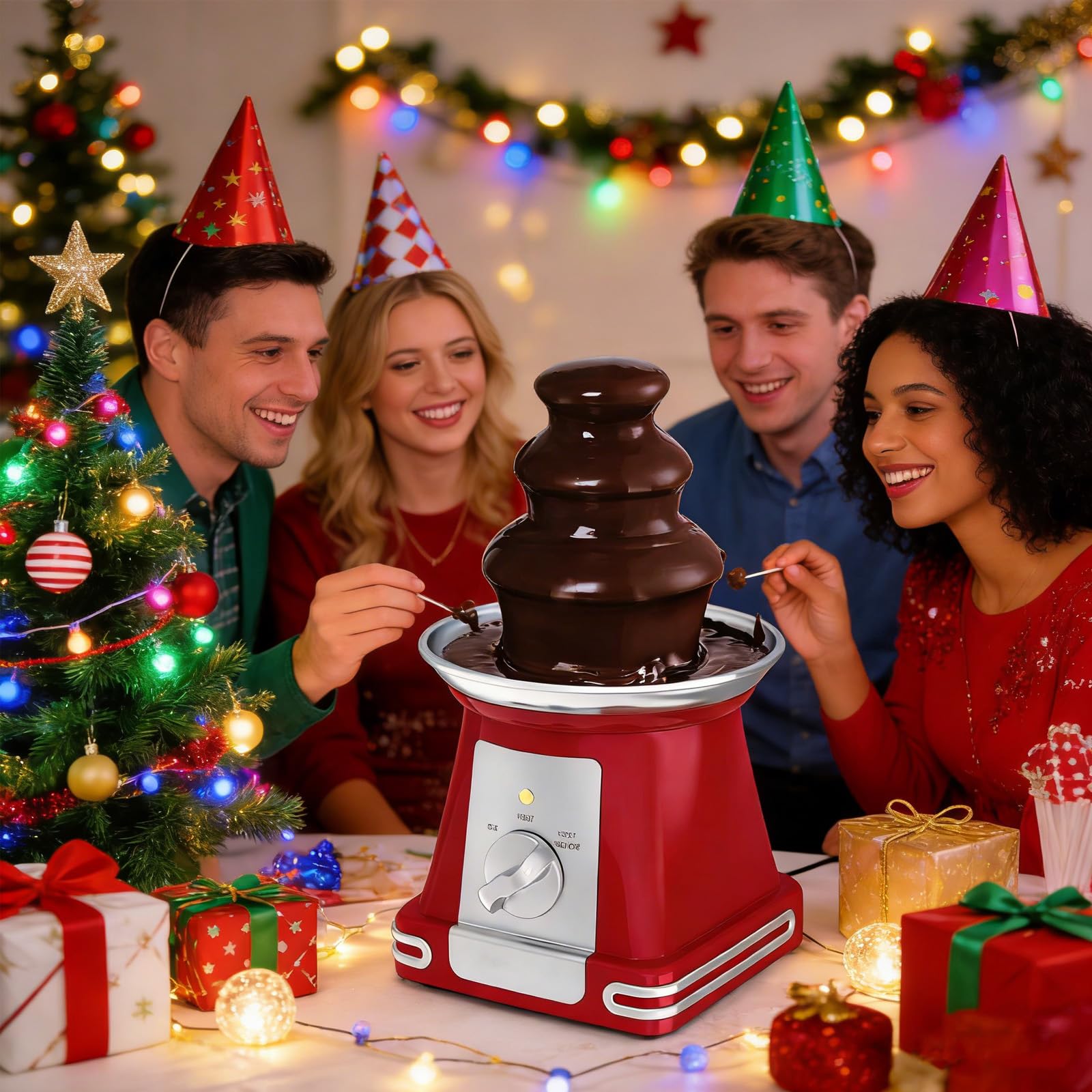 Machine à Fontaine à Chocolat à 3 Niveaux, Tour à Fondue électrique 65 W