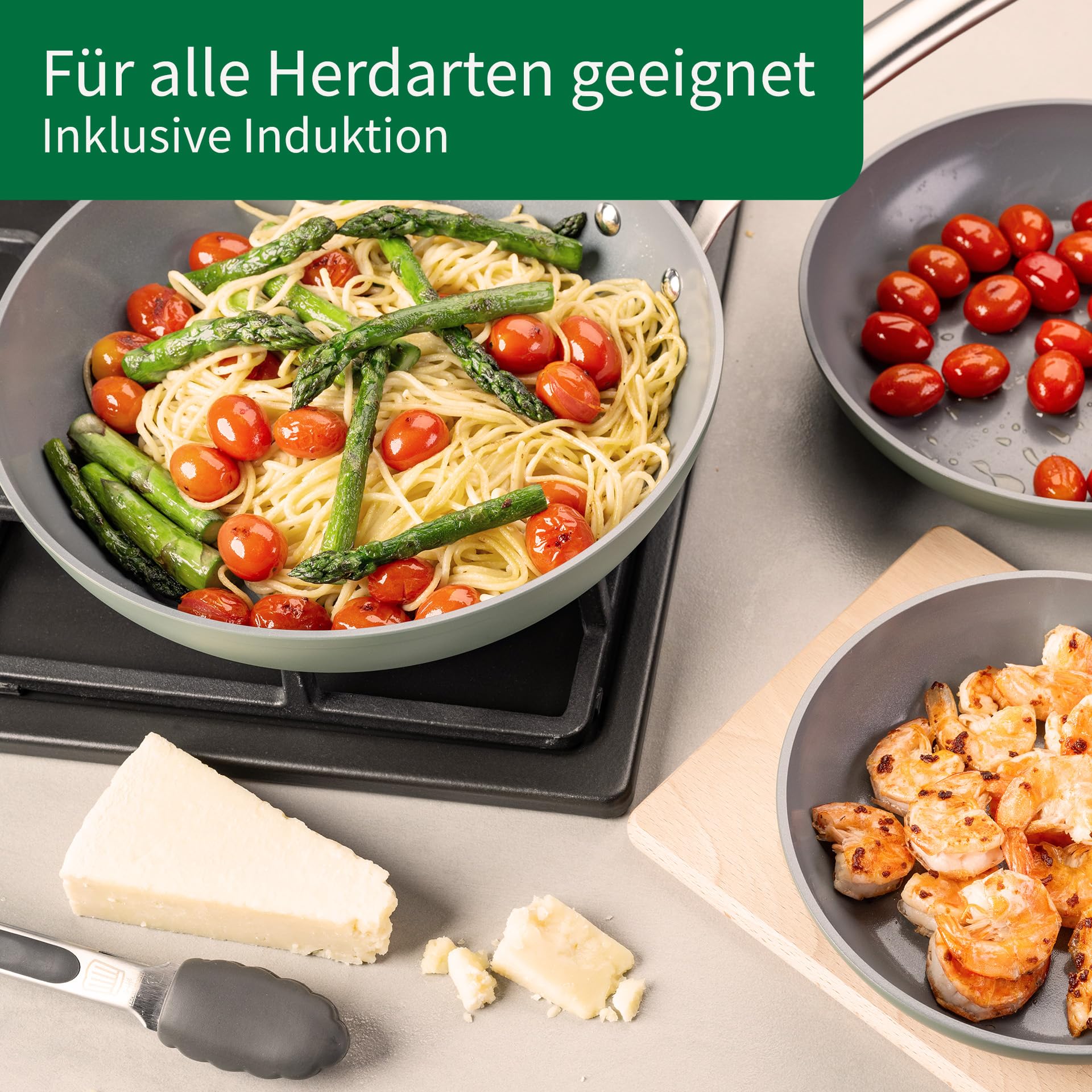 Chefkoch trifft Fackelmann Keramikpfanne Stuttgart Ø 28 cm – Hochwertige Antihaftbeschichtung, 100% recyceltes Aluminium, backofengeeignet bis 200° | Pfanne aus 100% recyceltem Aluminium , Hochwertige Antihaftbeschichtung, Backofengeeignet bis 200°C, Spül