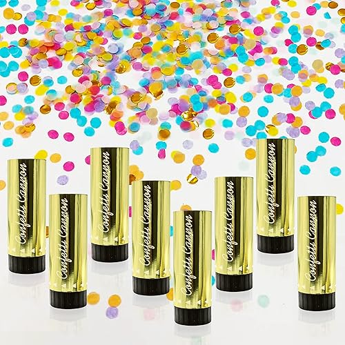 8 piezas de suministros de fiesta coloridos de confeti de papel de confeti cañón de confeti para graduación, boda, cumpleaños, baby shower, Navidad,