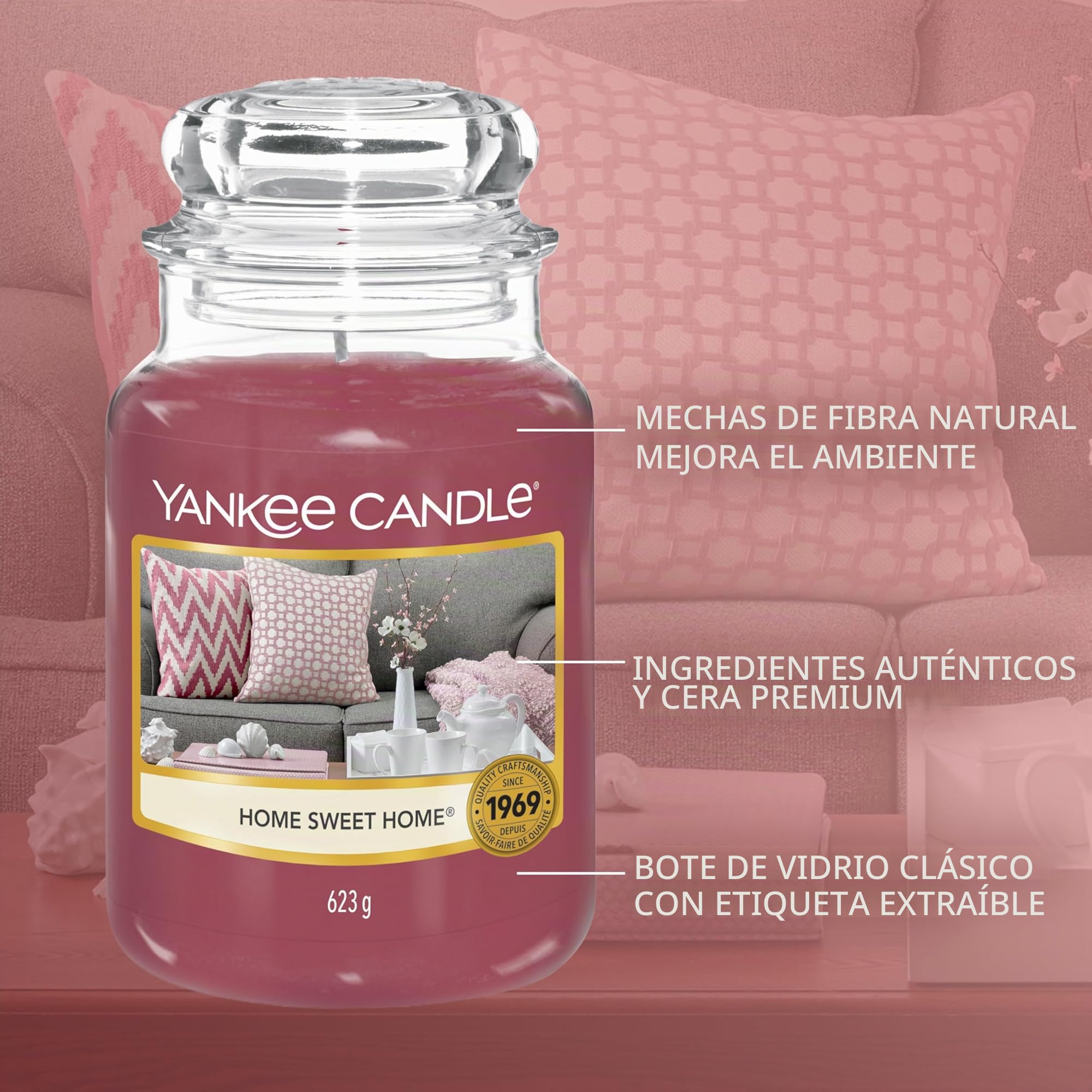 Yankee Candle vela perfumada| Home Sweet Home vela en tarro grande | Velas de larga duración: hasta 150 h | Regalo ideal para mujer