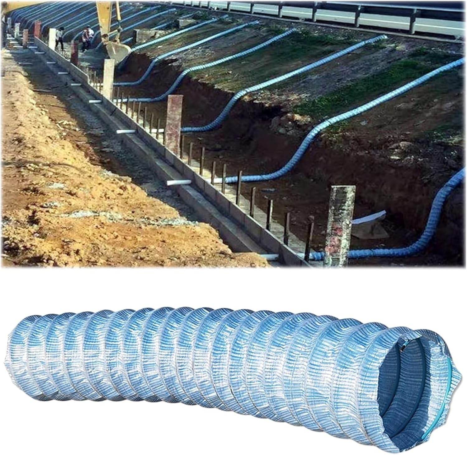 Flexible/Landscaping Drain Pipe, Yard Garden Lawn Underground Drain Tube Perforated, Non Woven Fabric Soft Permeable French Drain-Pipe for Prevent Erosion, Heavy Duty Ground Water Drainage(Dia-8cm(3.1