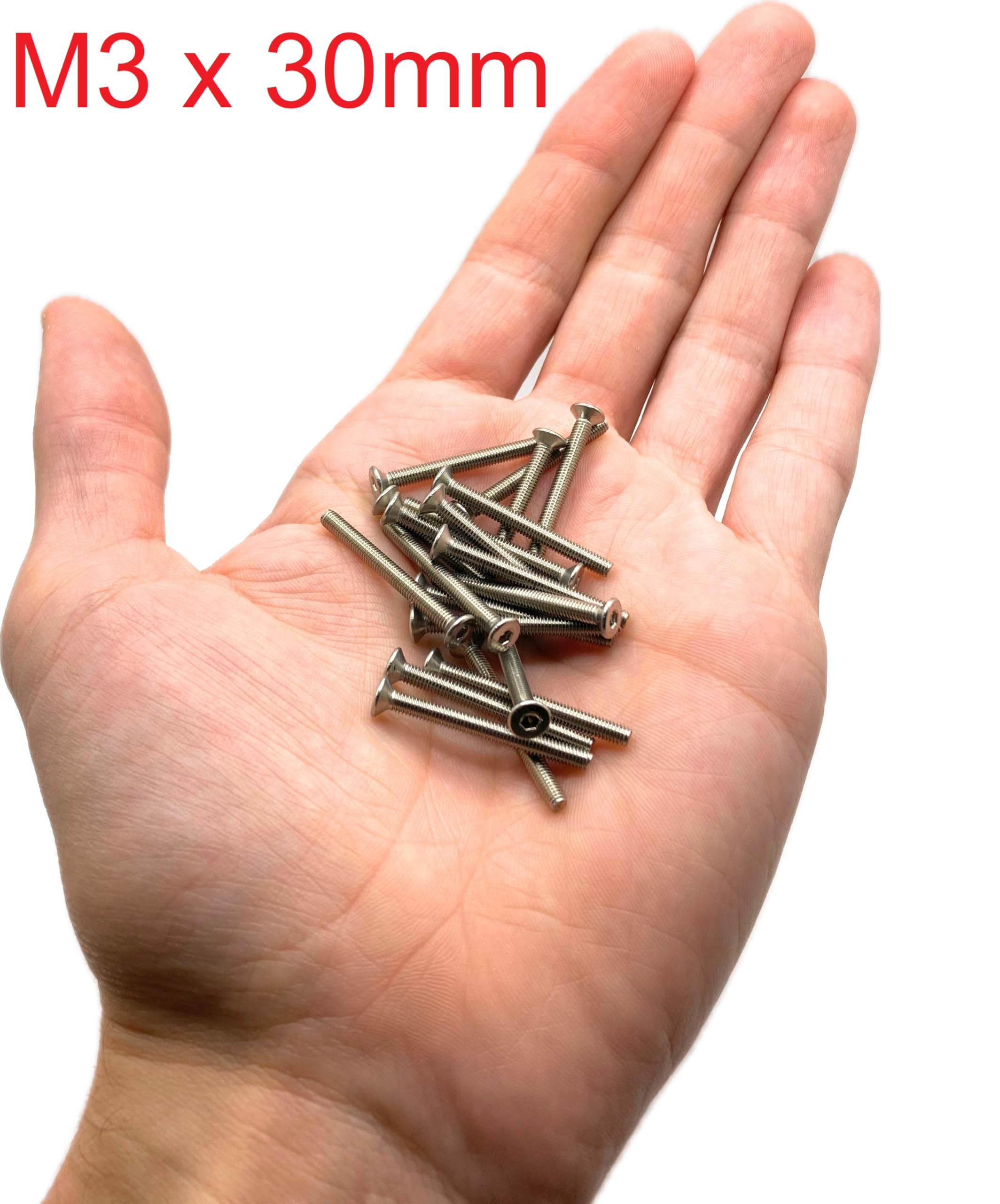Screws M3 x 30 mm, countersunk head, BTR made of A2 stainless steel - Image 2