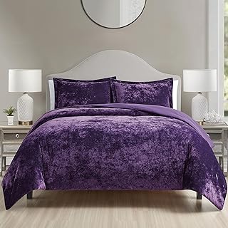 Luxury Velvet King Comforter Set, 3 Pieces Reversible Comforters King Si...