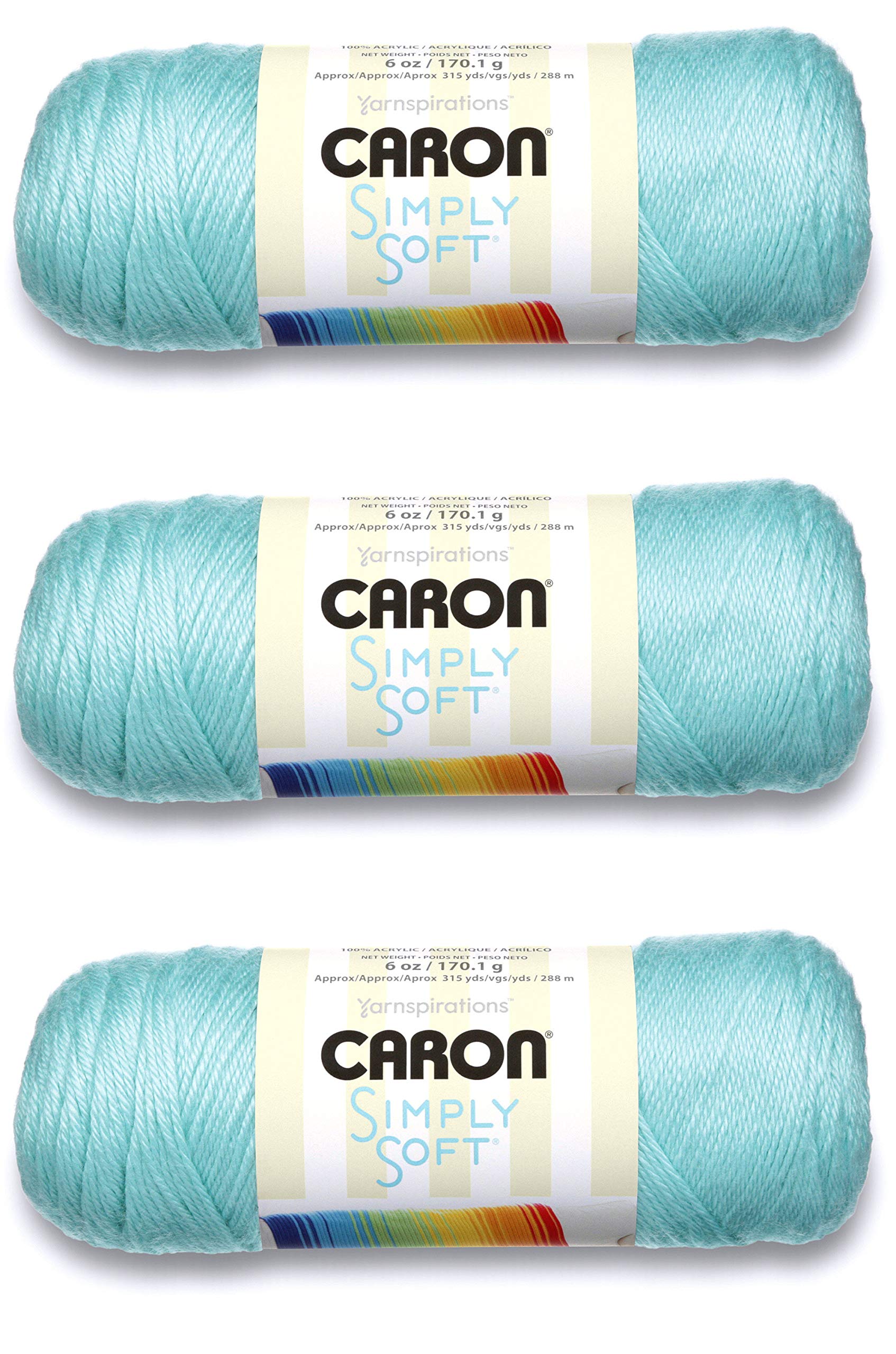 Caron Green Simply Soft - Pack Of 3 Balls - 170G Each Ball - Robins Egg