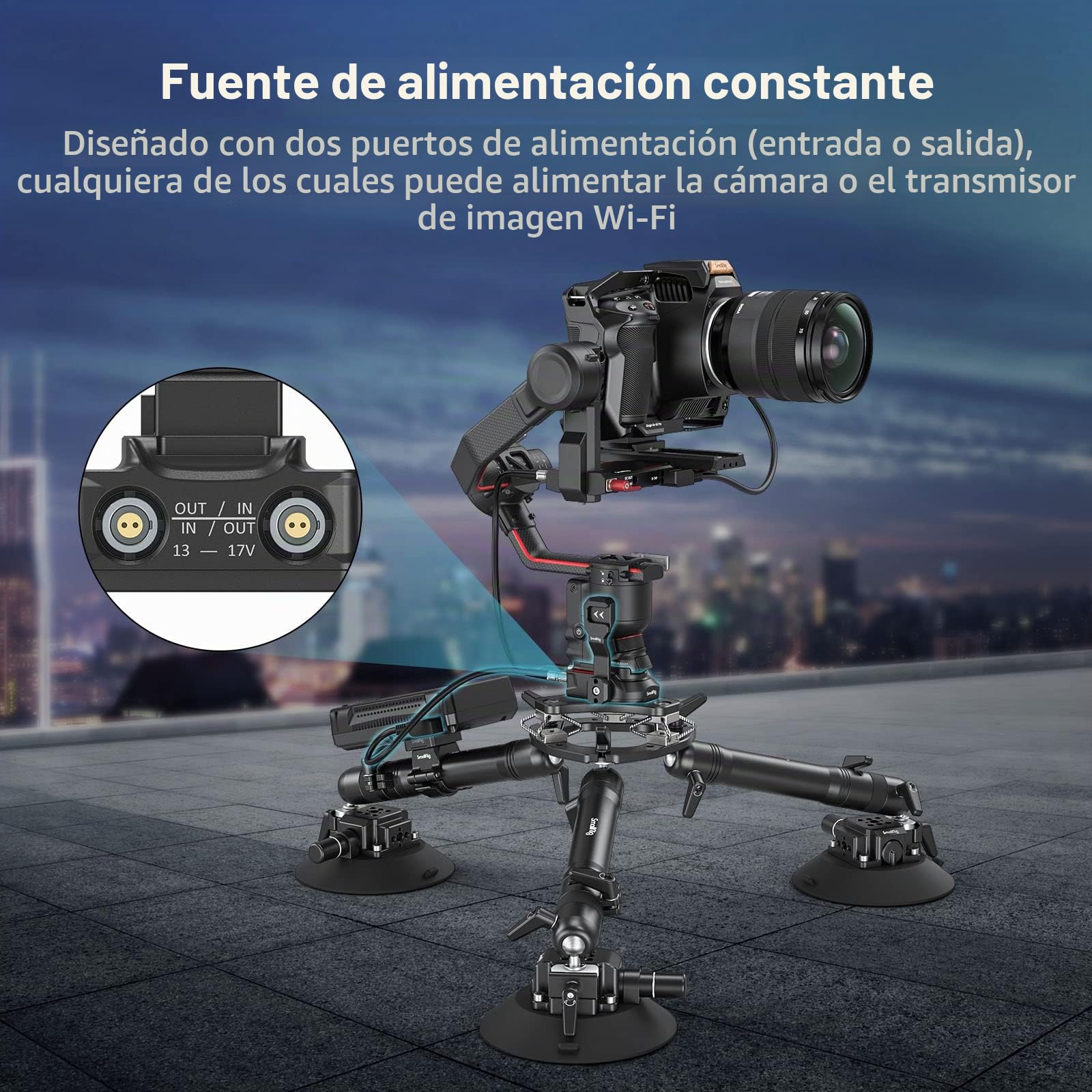 SMALLRIG Placa Base de Fuente de Alimentación para Cardán dji RS 2, Solución de Alimentación Externa para RS 2-3252