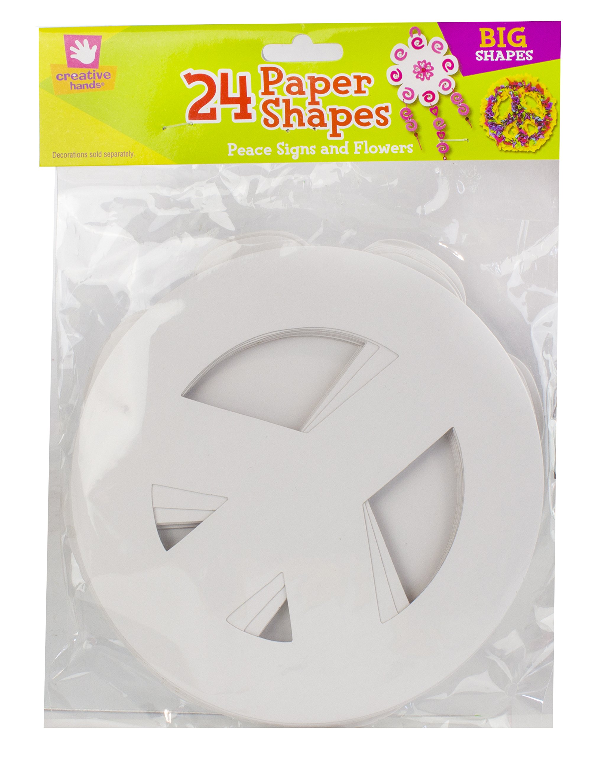 Creative HandsPaper Shape, Peace Sign and Flower, 24 Pack