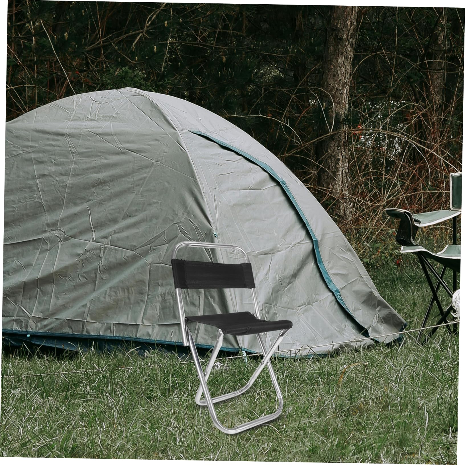 90kg Seggiolina Pieghevole Portatile Per Barbecue Esterno Sgabello Pieghevole Leggero Per Campeggio All'aria Aperta Sedile Ergonomico in Acciaio e Oxford Supporta Fino